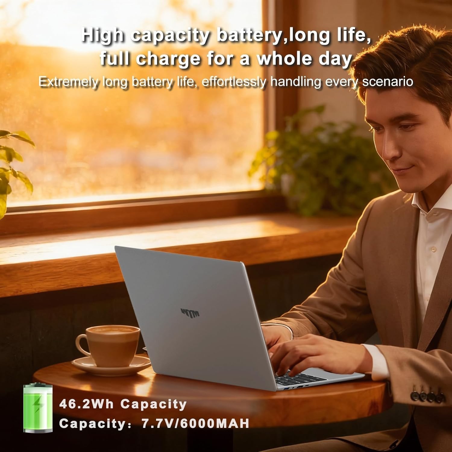 Portable 15.6 Inch FHD Laptop, 8GB RAM, SSD, Fingerprint Reader, Windows 11