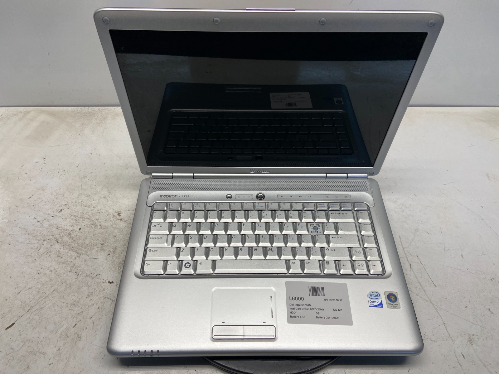 Dell Inspiron 1525 Intel Core 2 Duo 06FD 2GHz 512 MB NO HDD