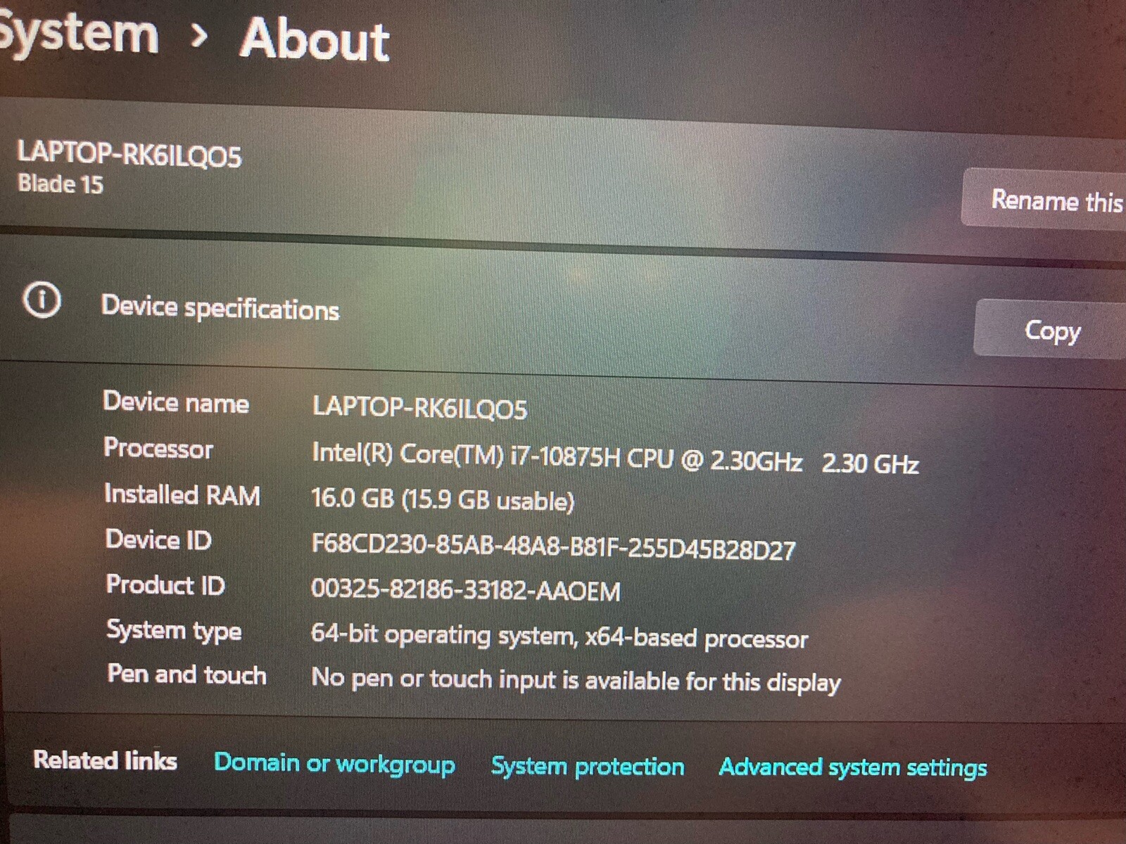 Razer Blade 15.6″ 512GB SSD , i7 10th Gen., 5.10GHz, 16GB RTX 2070 Super Max-Q