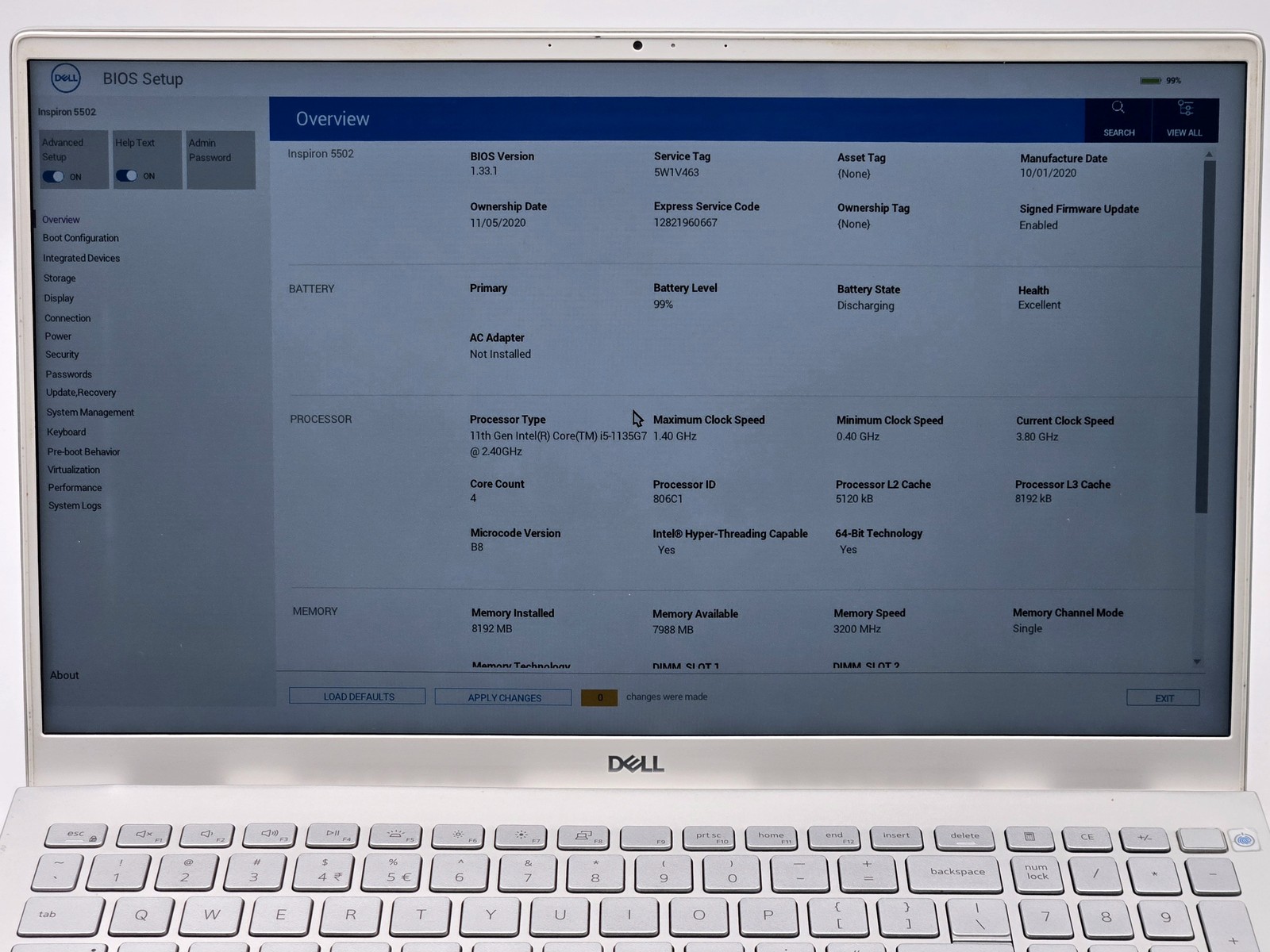 Dell Inspiron 15 5502 15.6″ FHD i5-1135G7 MX330 8GB 512GB SSD Win11