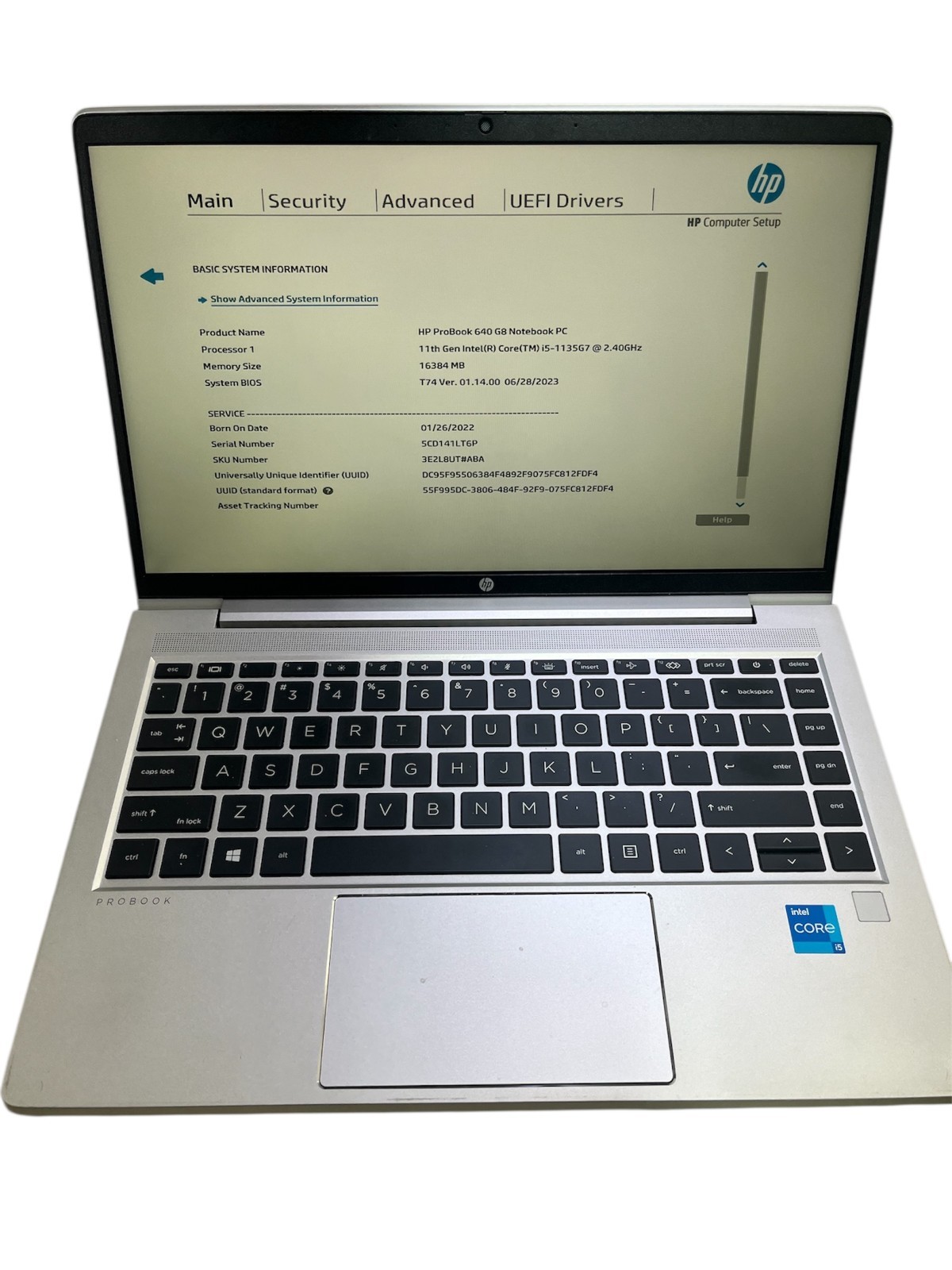 HP PROBOOK 640 G8 INTEL CORE I5-1135G7 @ 2.40GHZ 16GB RAM NO OS/NO POWER ADAPTER