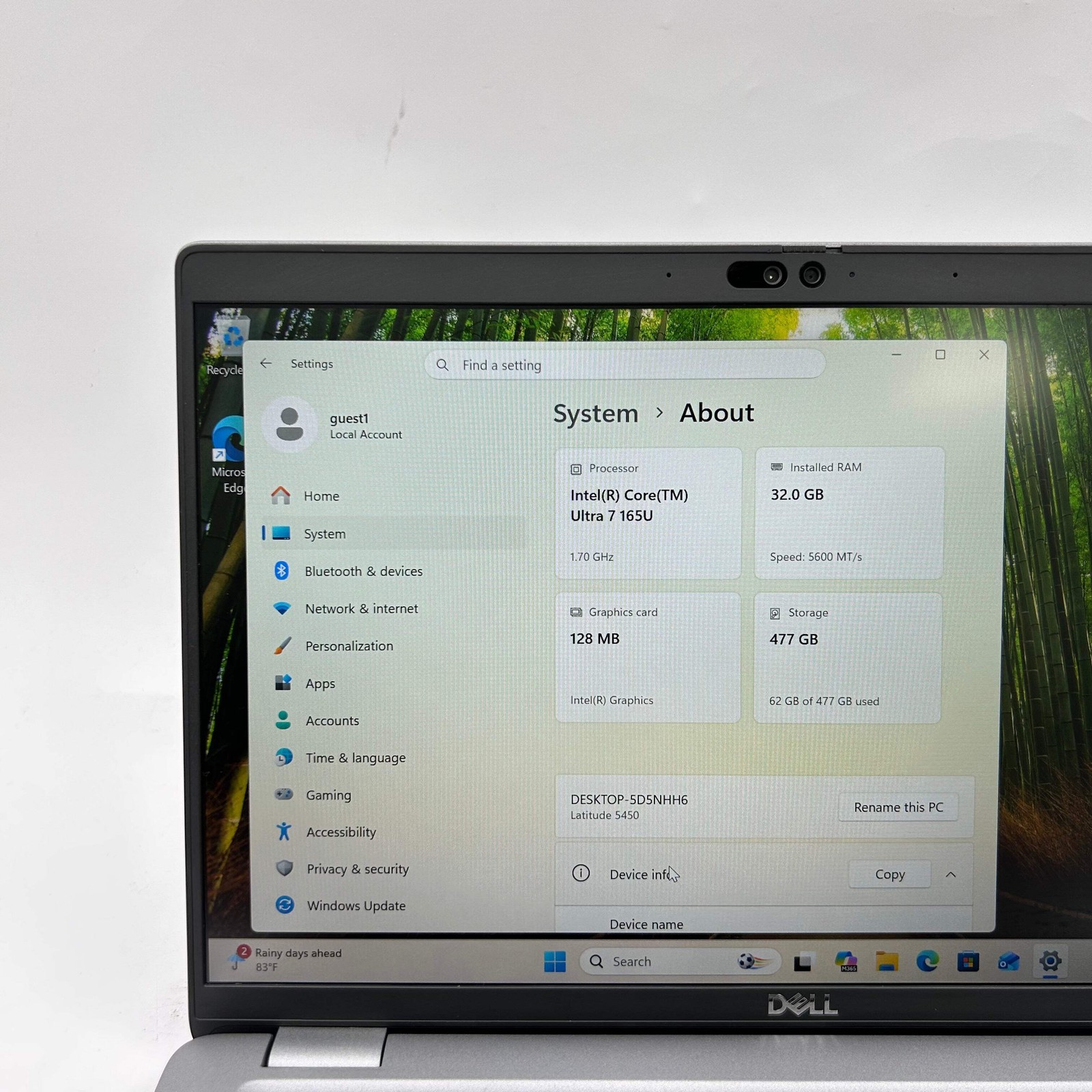 Dell Latitude 5450 14″ Core Ultra 7 165U 1.7GHz 32GB RAM 512GB SSD