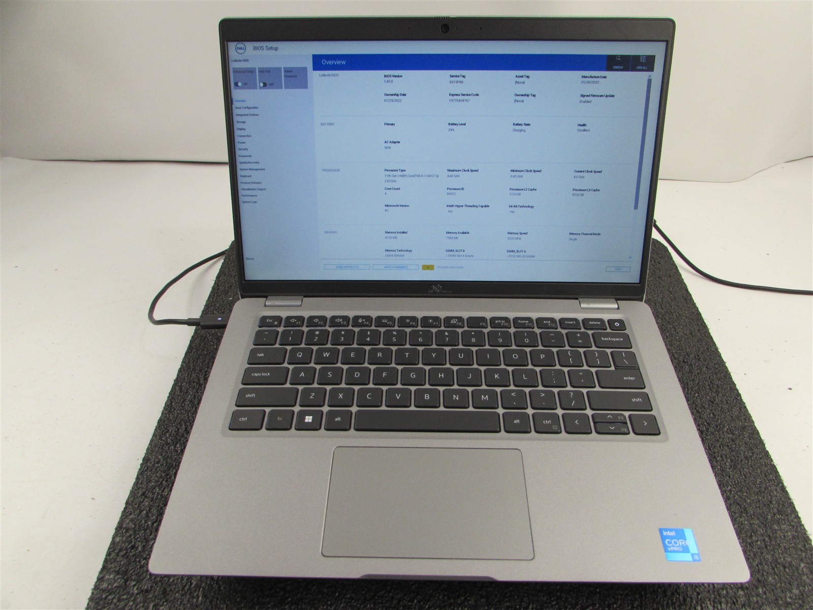 DELL LATITUDE 5420 1920X1080 FHD CORE I5-1145G7 NO SSD 8GB RAM NO O.S