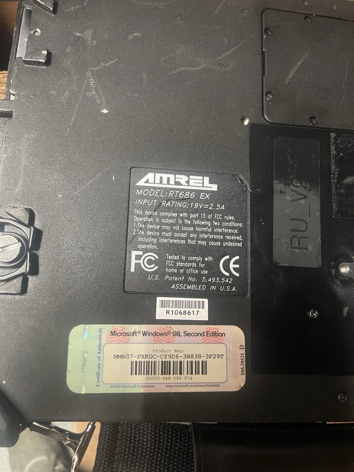 Oceaneering Amrel RT686EX 15.1 Note Book Computer