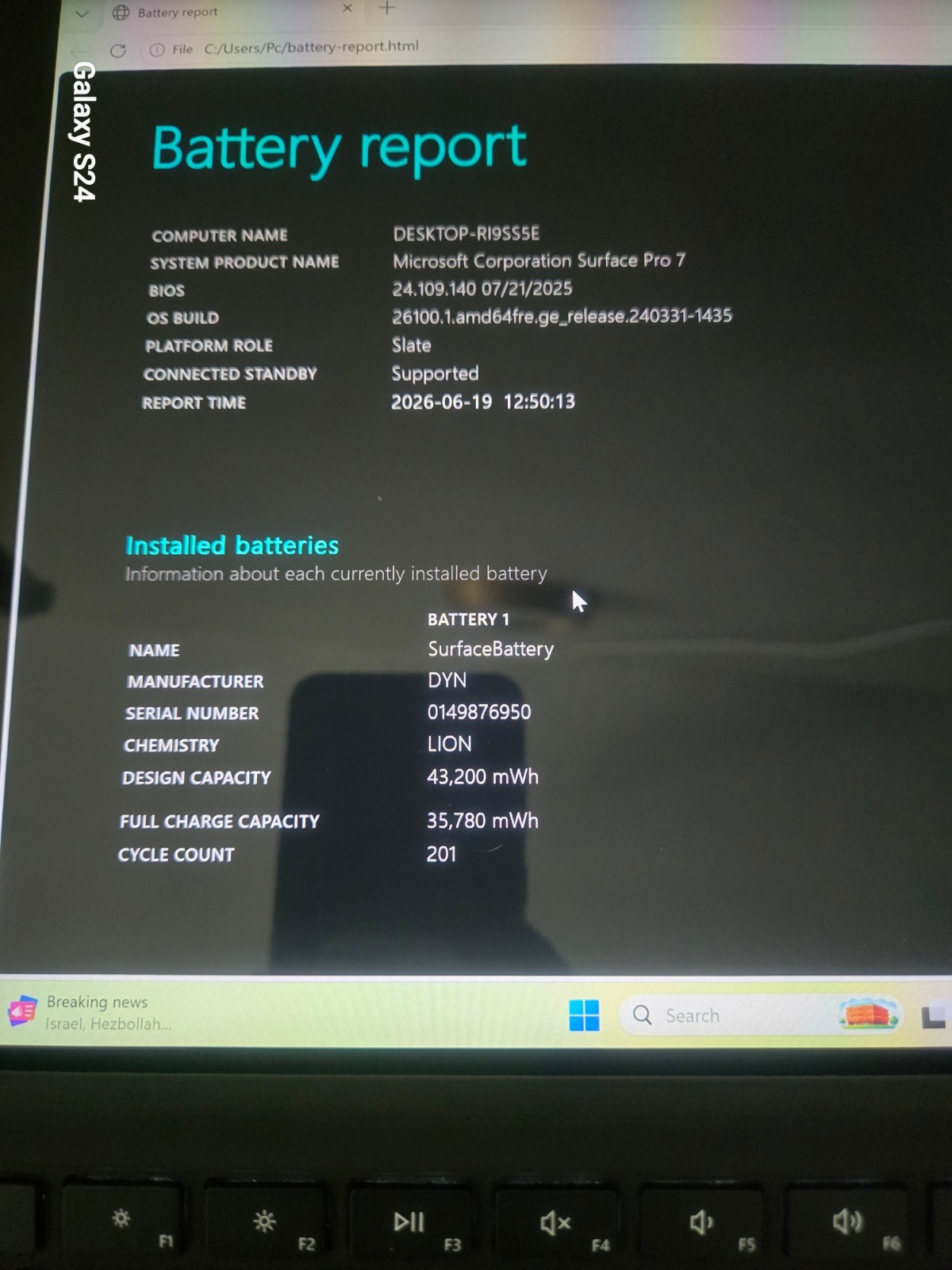 Microsoft Surface Pro 7 i7-10th Gen 16GB RAM KB & Pen
