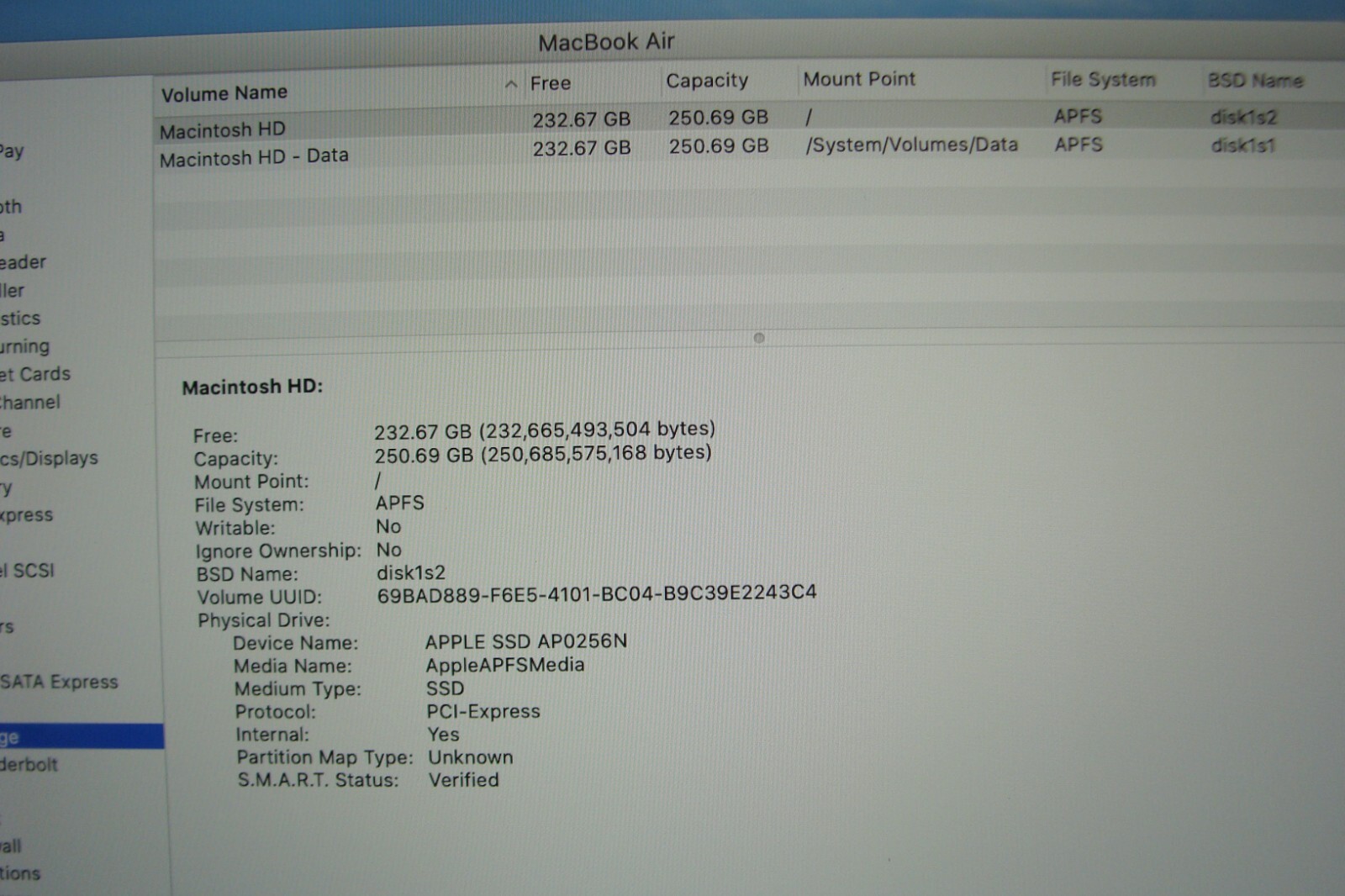 Apple MacBook Air 13″ A2179 (2020) i7-1060NG7 16GB 256GB MWTJ2LL/A Space Gray