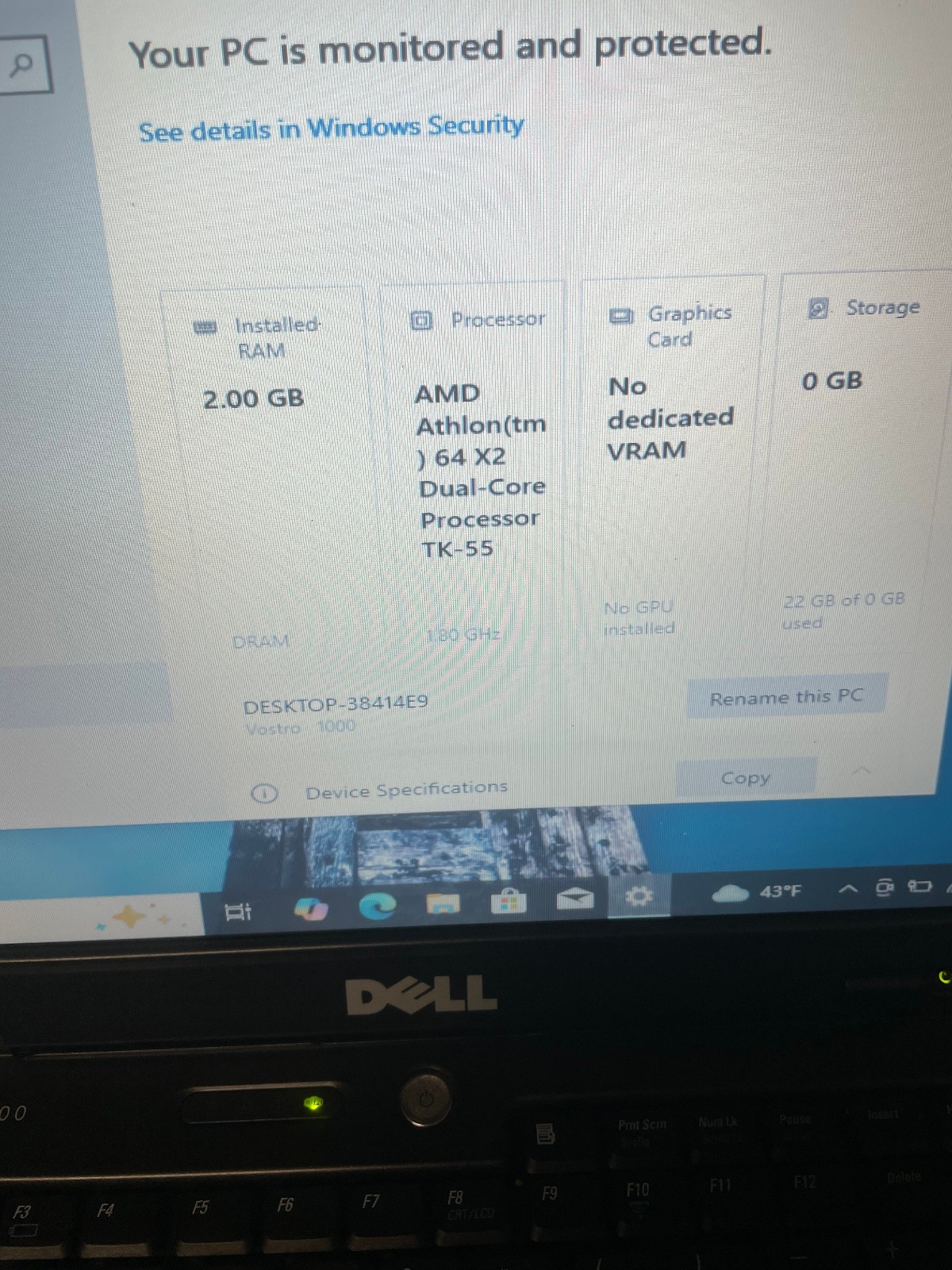 Dell Vostro 1000/ 1520/ Inspiron 1520 Windows 10 Pro – 4GB RAM – 80GB HDD