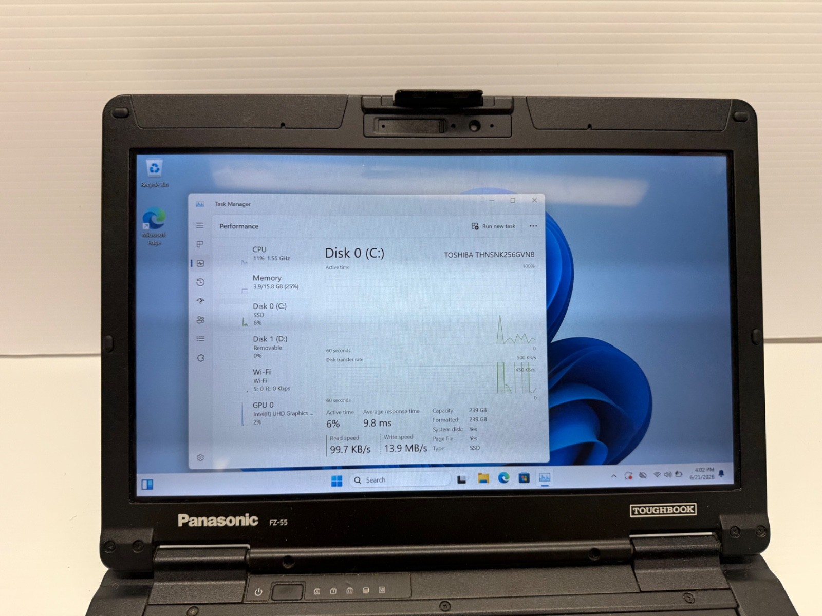 READ*Panasonic Toughbook FZ-55 FHD 14″ i7-8665U Touch 16GB 512GB LTE GPS Win 11P