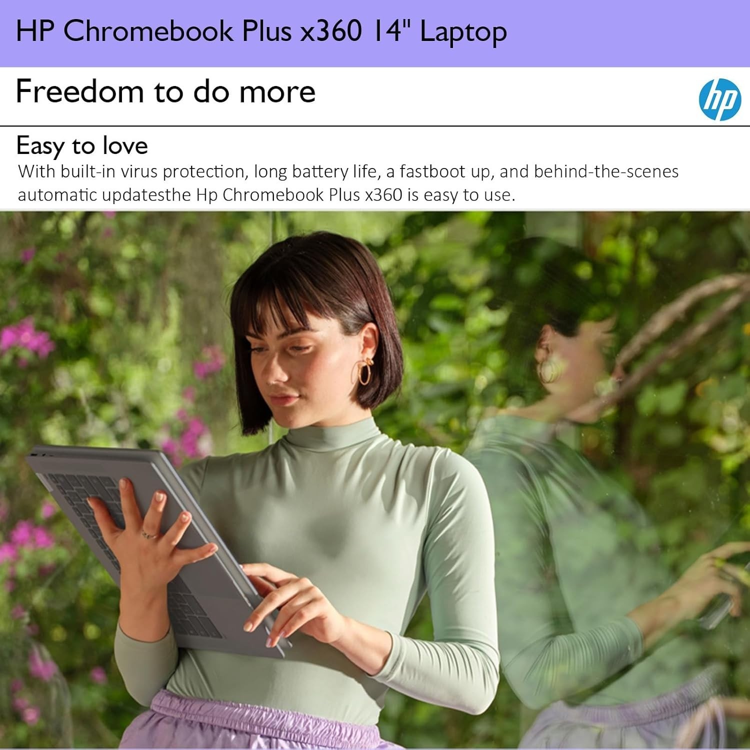 HP Chromebook Plus x360, 14″ 2 in 1 FHD Touch Laptop, Intel Core i3-N305, 8/256