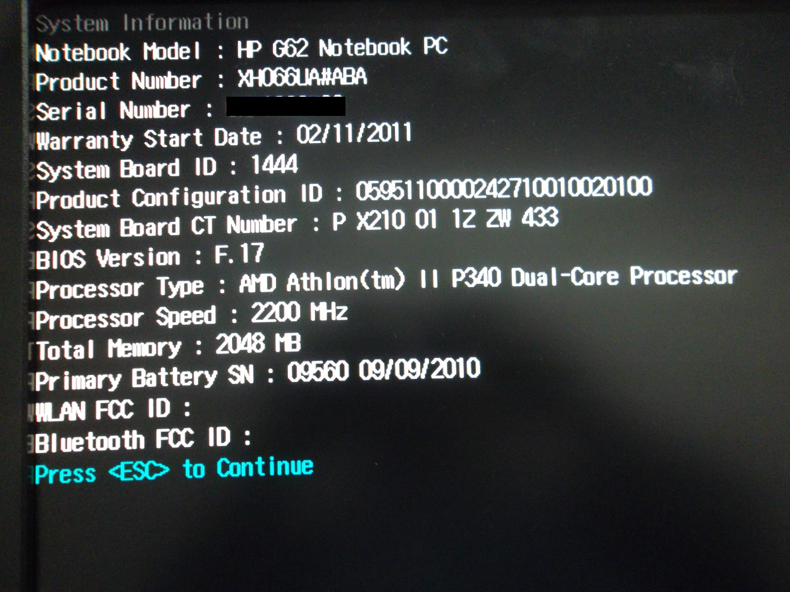 HP G62-340US 15.6″ AMD Athlon II DC 2.2GHz 2GB Wi-Fi WebCam DVD±RW XH066UA#ABA