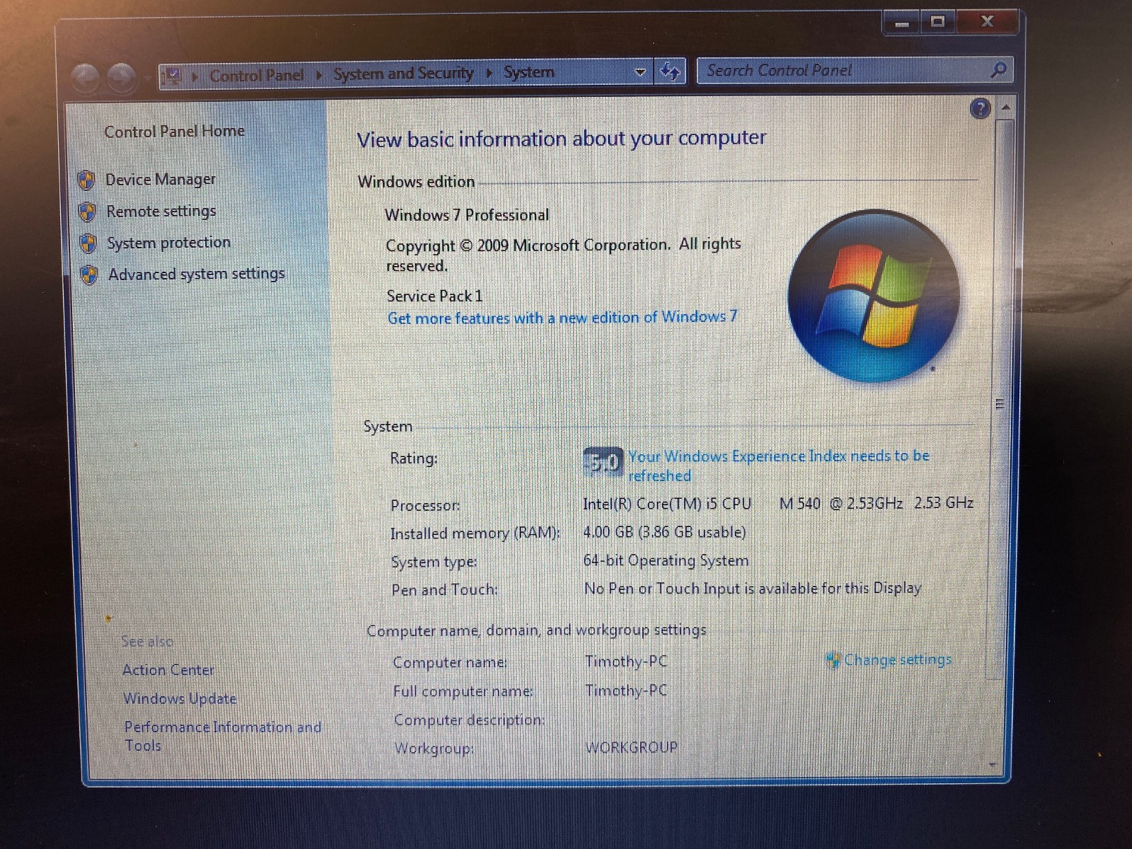 HP EliteBook 8440p 14″ Laptop i5 2.53GHz 4GB RAM 500GB HD