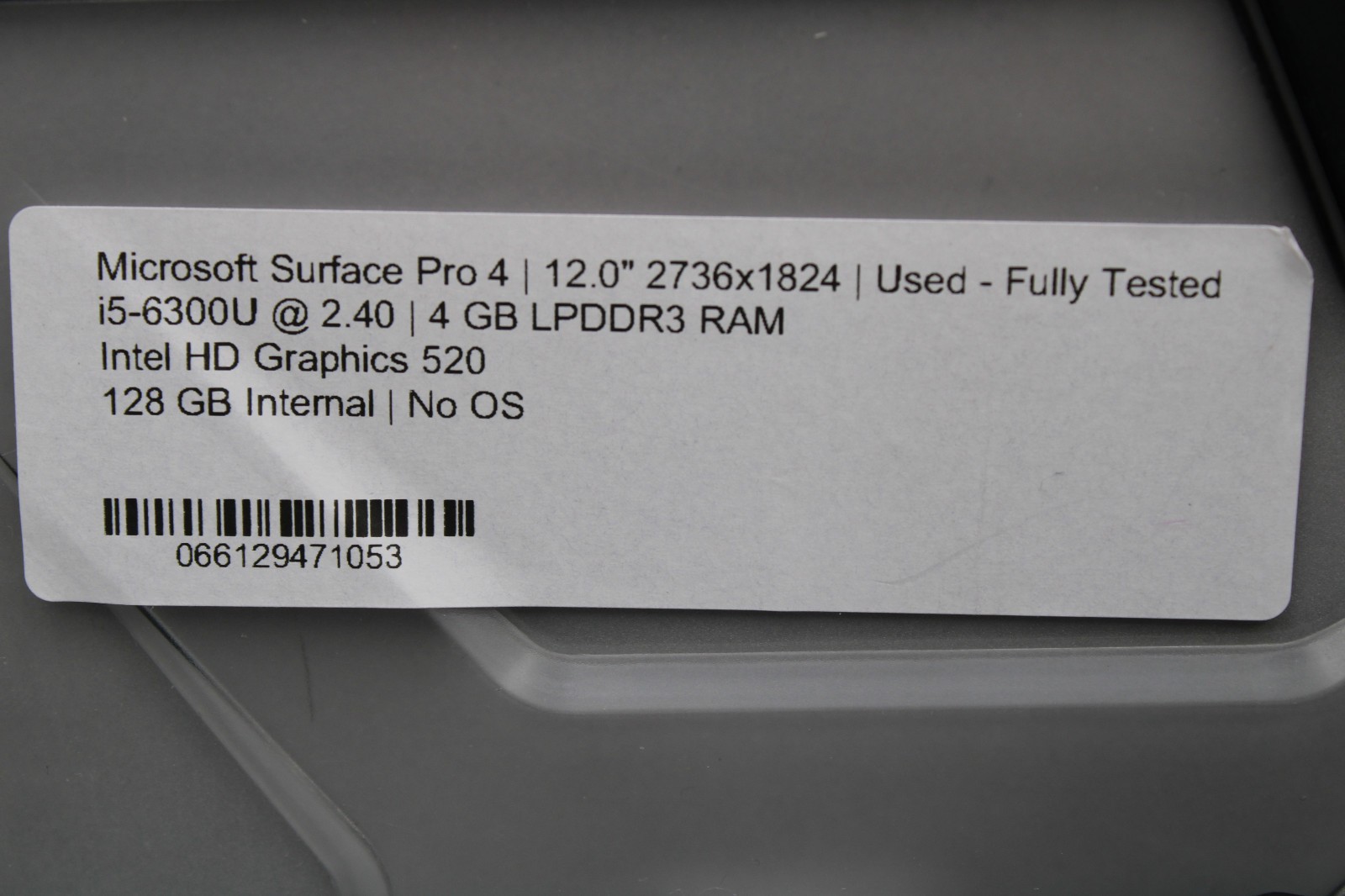 Microsoft Surface Pro 4 1724 i5-6300U 4GB RAM 128GB SSD No OS