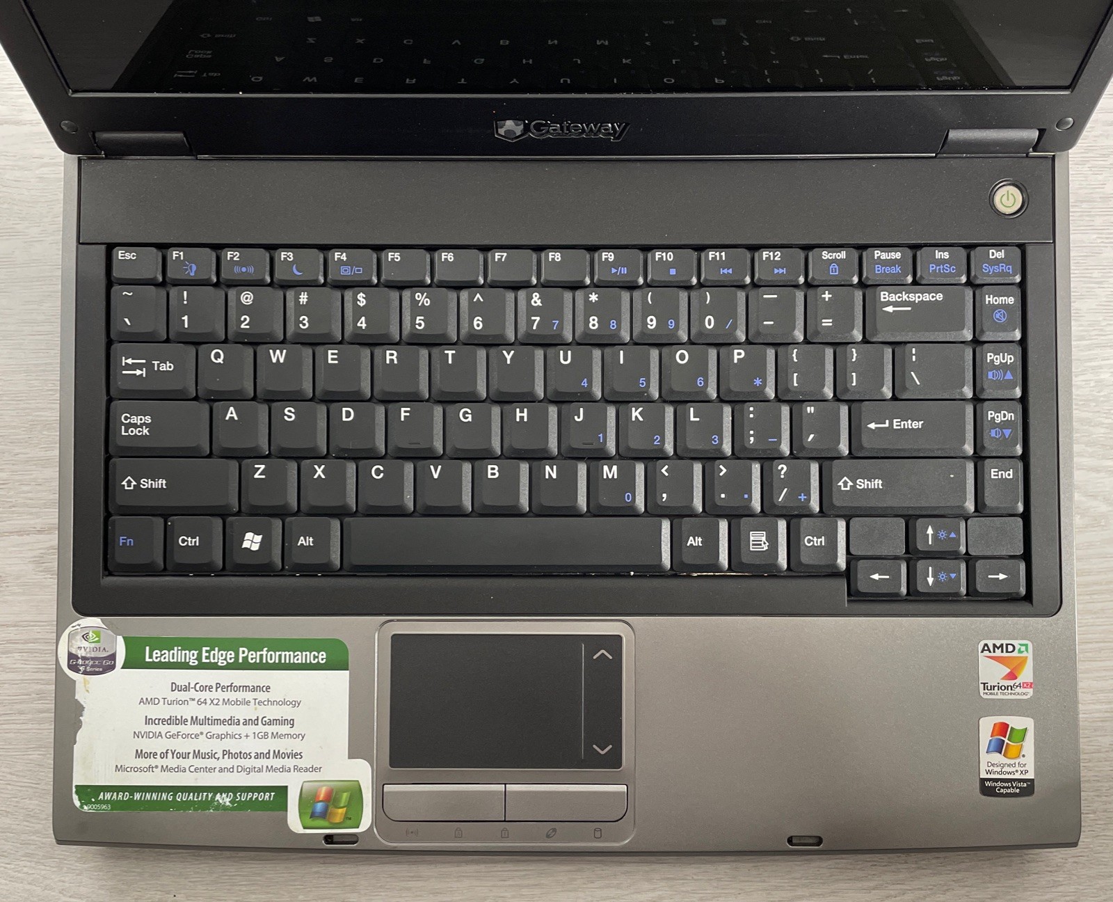 Gateway W340UA AMD Turion 64 X2 TL-50 1600MHz – Needs RAM