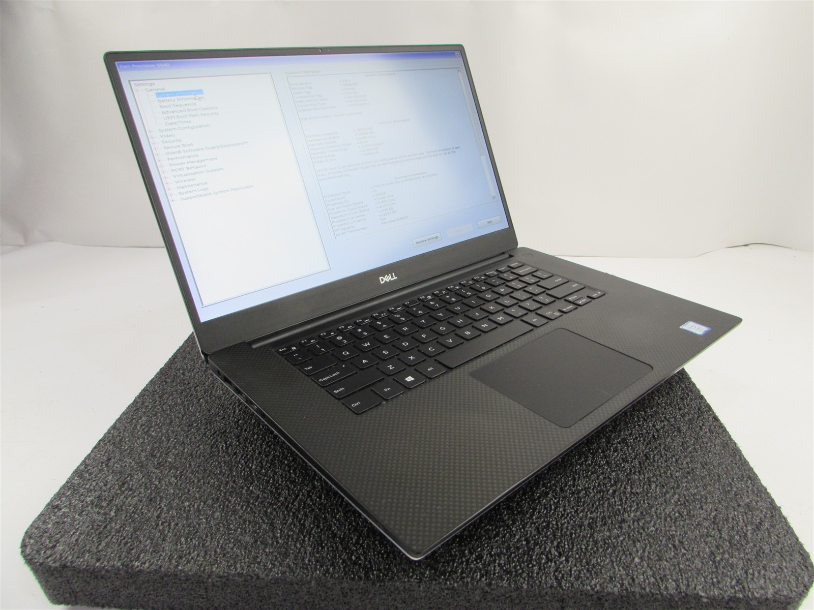 DELL PRECISION 5540 1920X1080 FHD I7-9850H 512GB SSD 32GB RAM T2000 NO O.S
