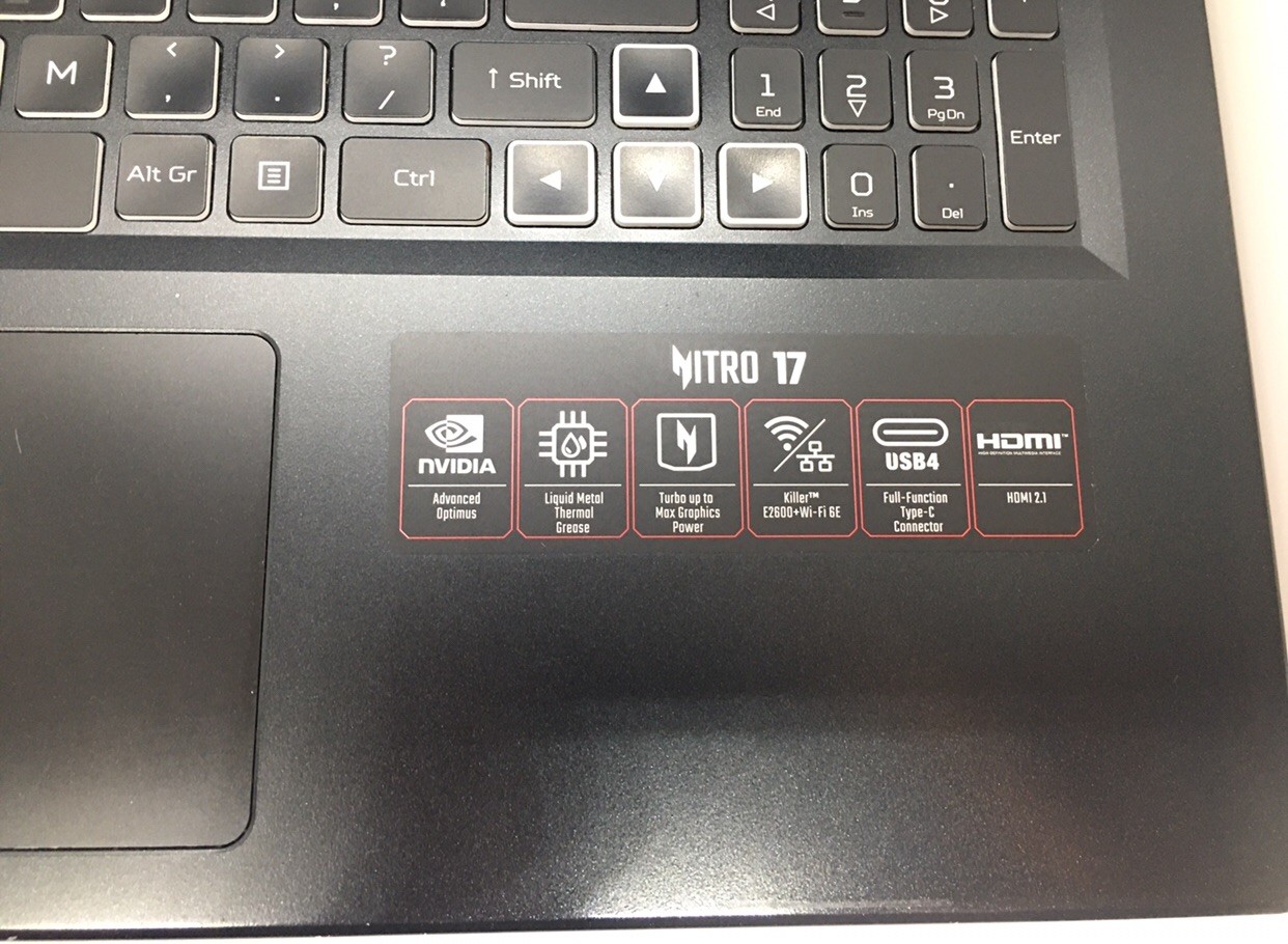 Acer Nitro 17 Gaming Laptop Ryzen 7 7840HS RTX 4060 165Hz AN17-41-R7G3 FOR PARTS