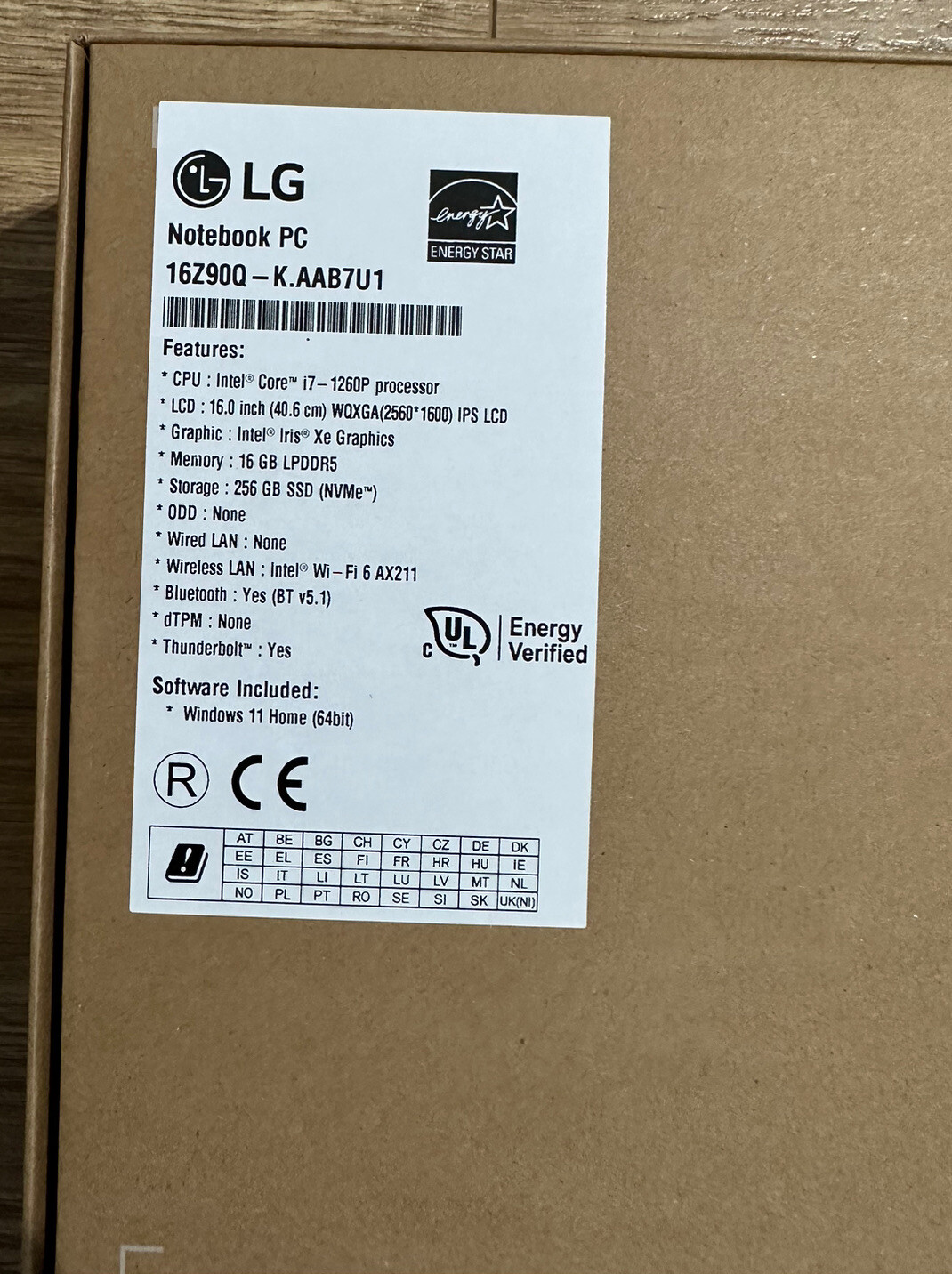 LG Gram 16″ Laptop I7 12 Gen / 16GB RAM/ 256GB SSD + 2TB Samsung SSD Ext Incl