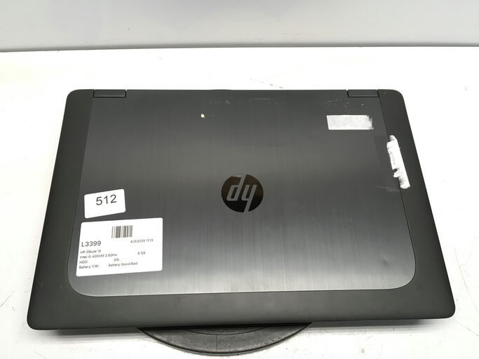 HP ZBook 15 Intel i5-4300M 2.6GHz 8 GB NO HDD No Batt