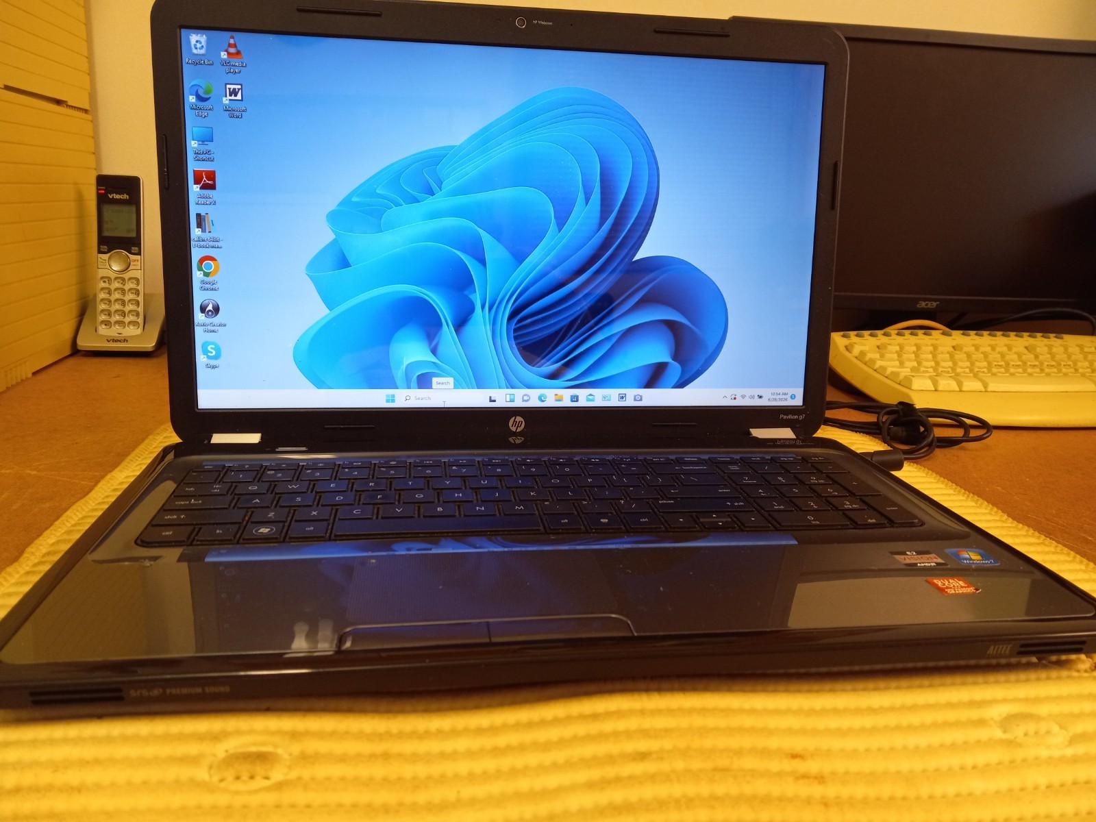 HP Pavilion g7-1219wm Windows 11 Pro 17.3″ Laptop AMD E-450 8GB Ram 500Gb SSHD