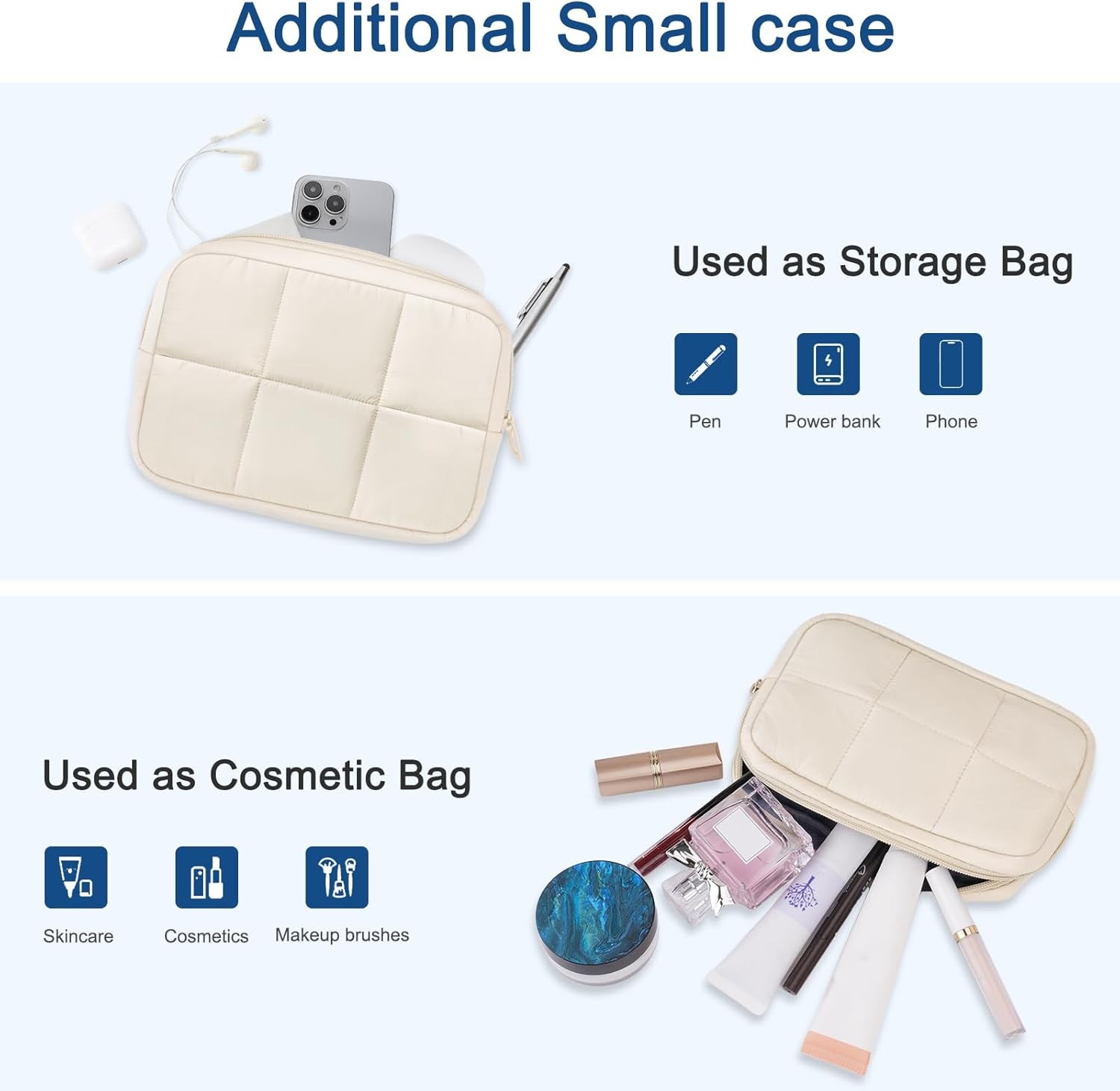 Puffy Laptop Sleeve 13-14 inch, 360 Protective Case for MacBook Air 13, Sand