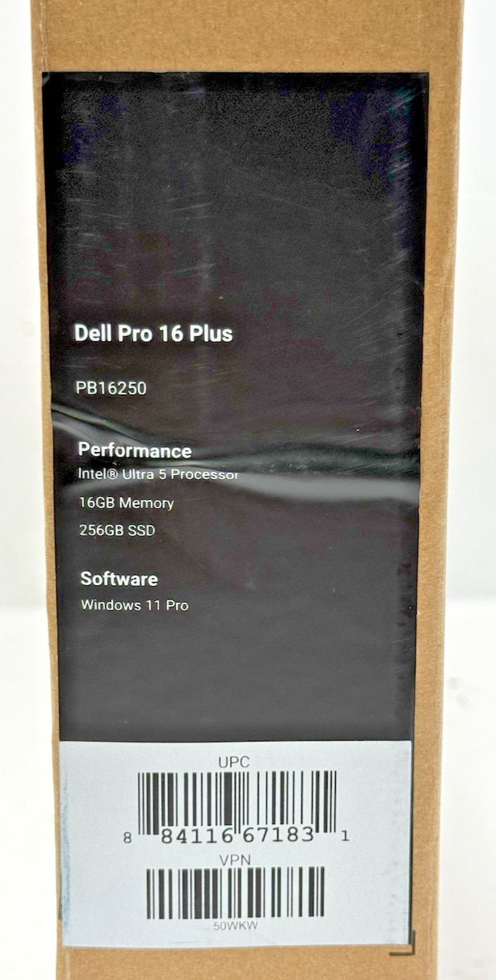 Dell Pro 16 Plus PB16250 16″ Intel Core Ultra 5 16GB RAM 256GB SSD – Silver