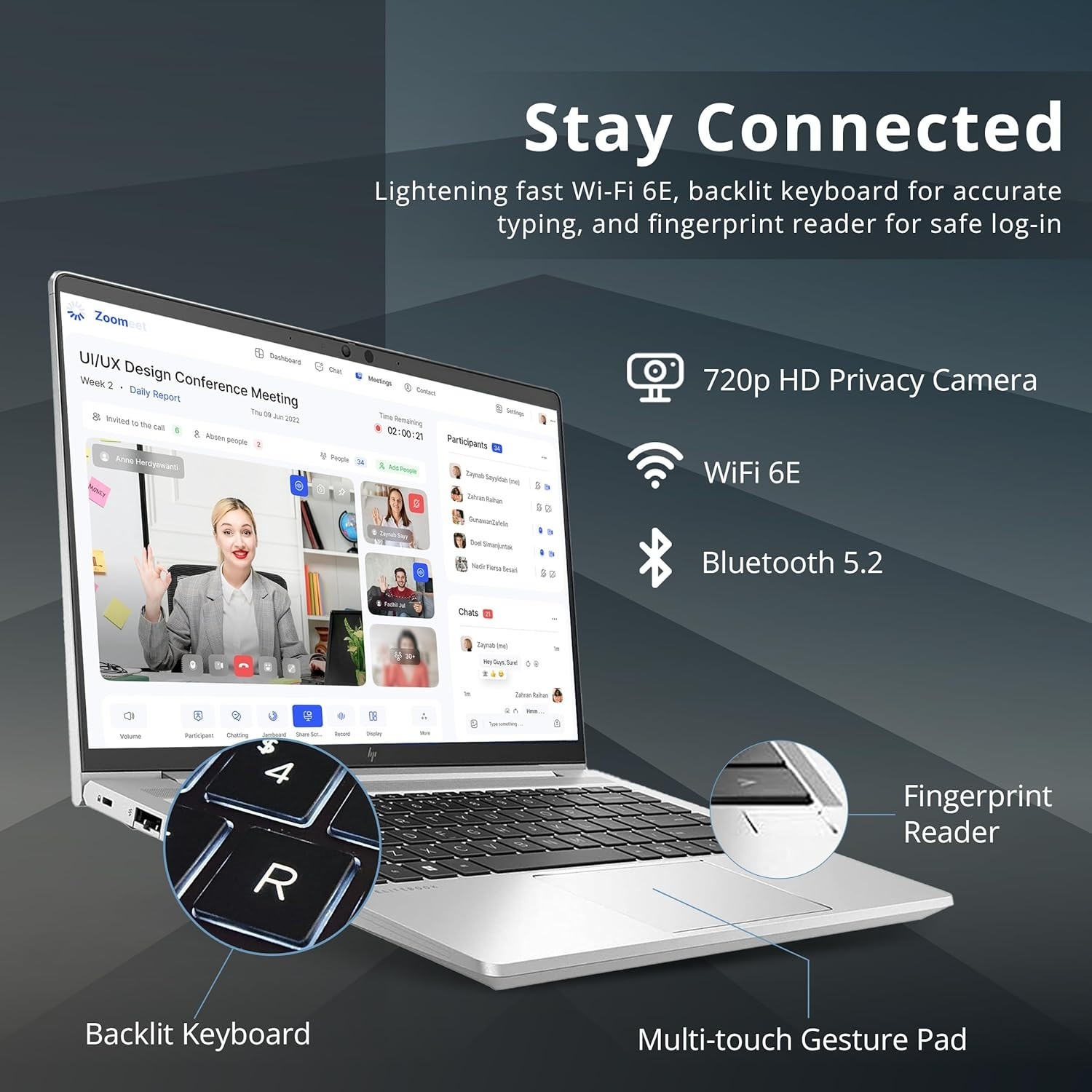 HP EliteBook 640 G9 14″ FHD Laptop, Intel i5-1245U 32GB 512GB NVMe Win 11 Pro