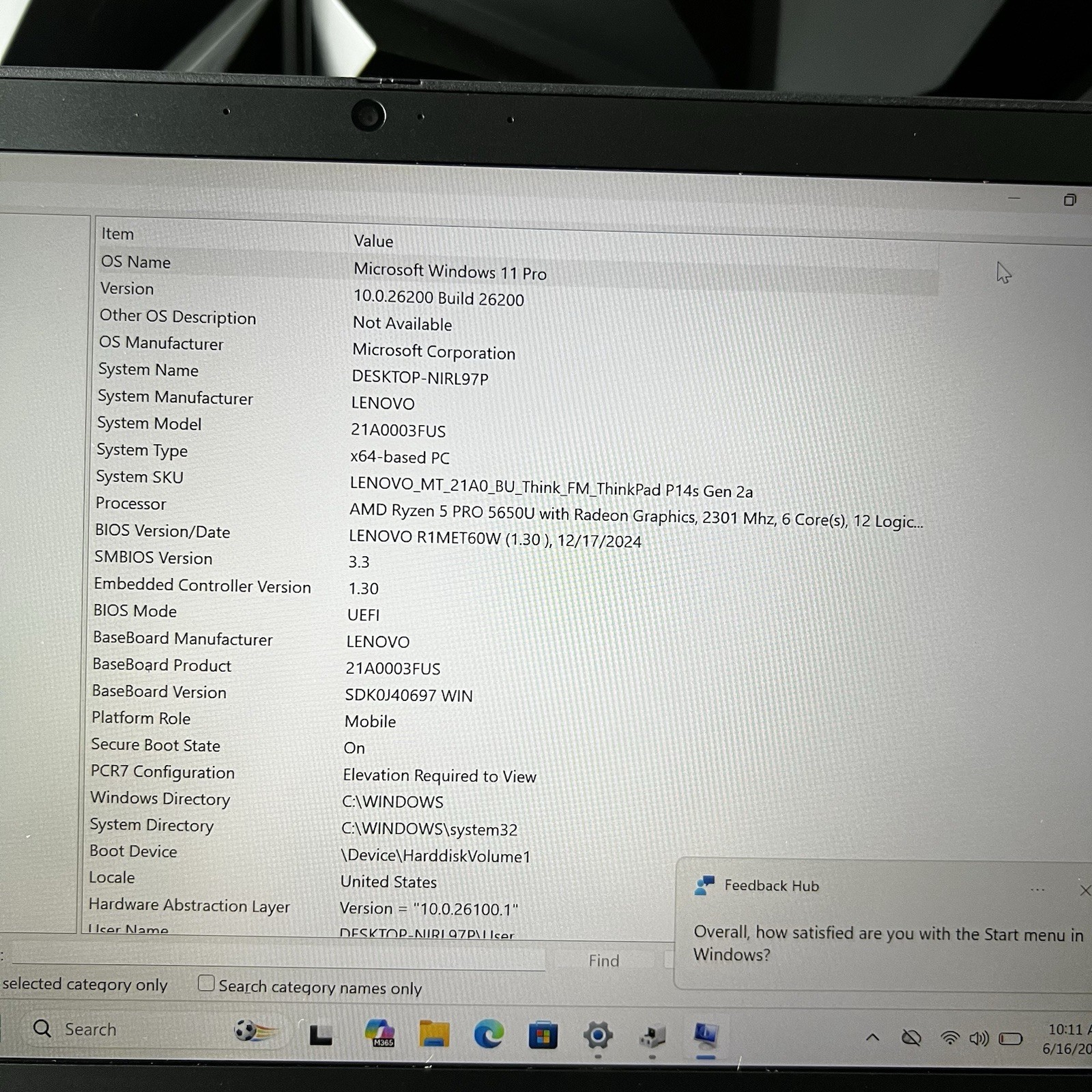 Lenovo ThinkPad P14s Gen 2 14″ Ryzen 5 PRO 5650U 24GB RAM 256GB SSD 4GB Graphics