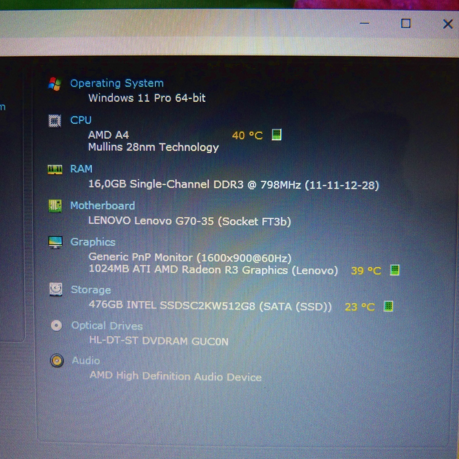 Lenovo G70 Business 17 inch HDP DOLBY AUDIO l 512GB SSD Windows 11 l 16GB…