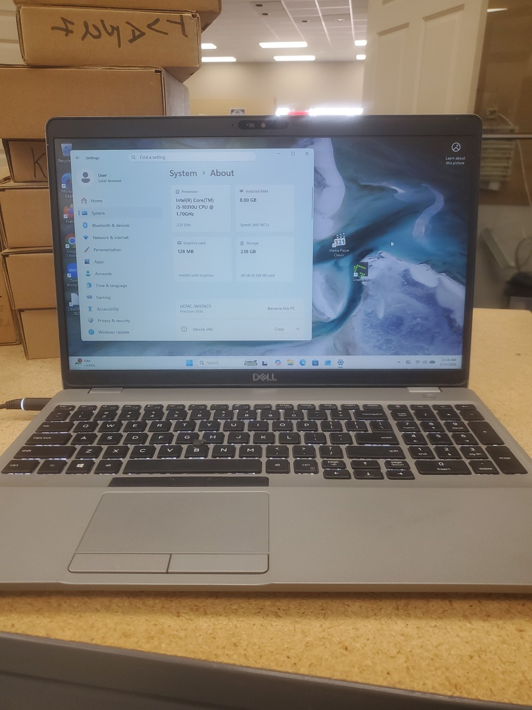 Dell Precision 3550 Laptop – i5-10310U 8GB 256GB SSD 15.6″ 051426-1