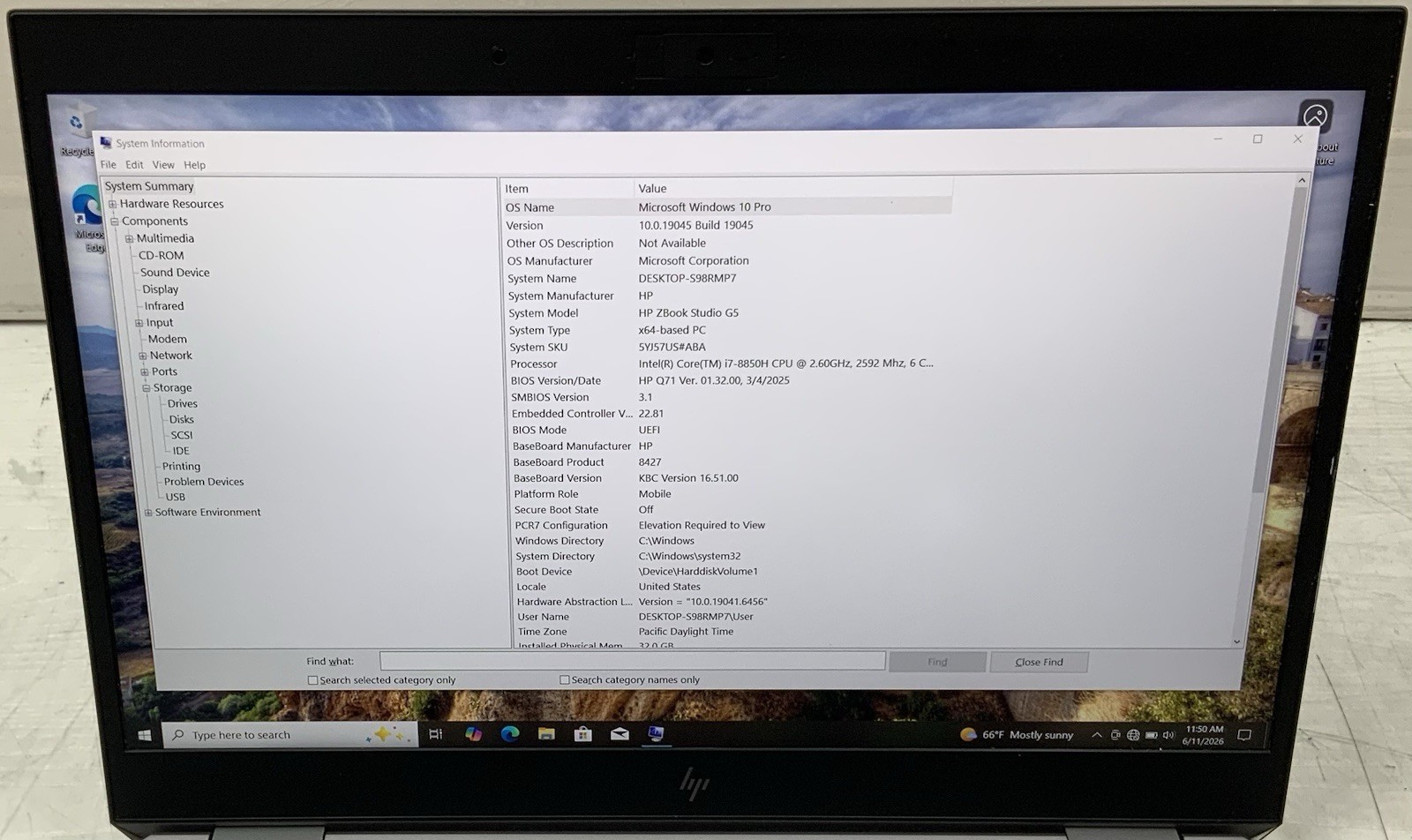 HP ZBook Studio G5 15.6″ – i7-8850H 32GB RAM, 512GB SSD, P1000, Win 10 Pro