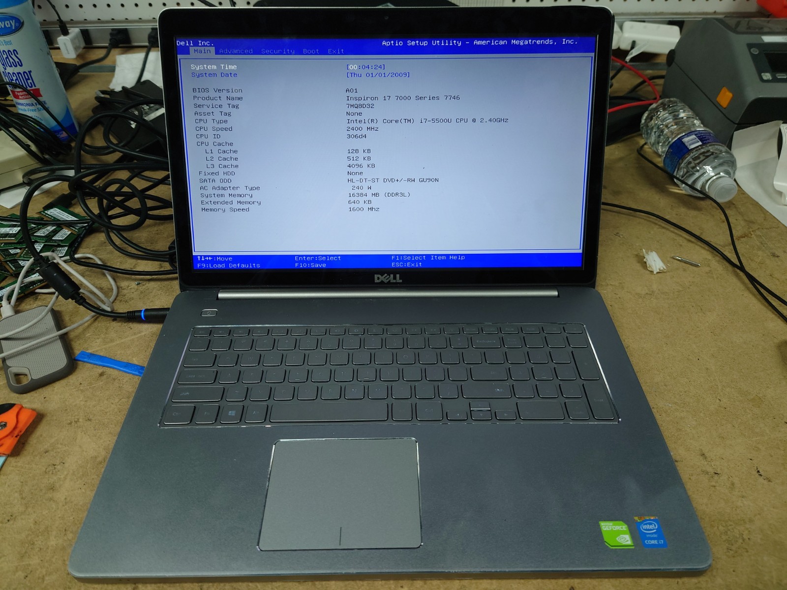 Dell inspiron 17-7746 17.3″ i7-5500U 16GB RAM No Battery/OS/SSD