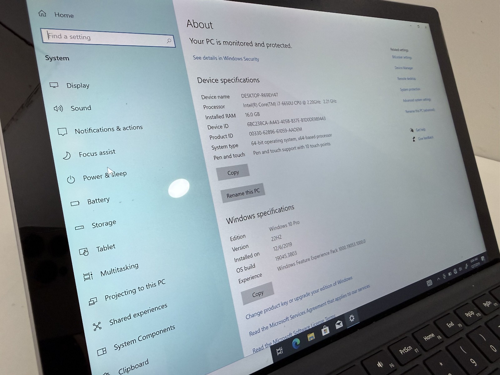 Microsoft Surface Pro 4 i7-6650U CPU @ 2.20GHz 16 GB RAM 256 GB Win 10 Pro #3