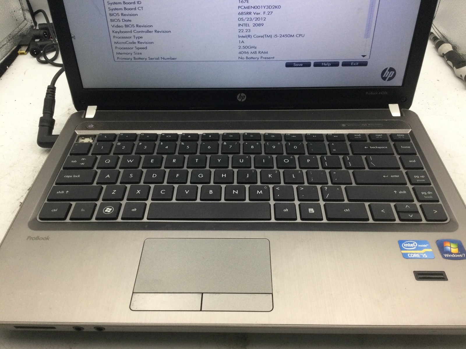 HP PROBOOK 4430s – BOOTS TO BIOS – INTEL I5 2450M – 4GB RAM -READ DESCRIPTION-BB