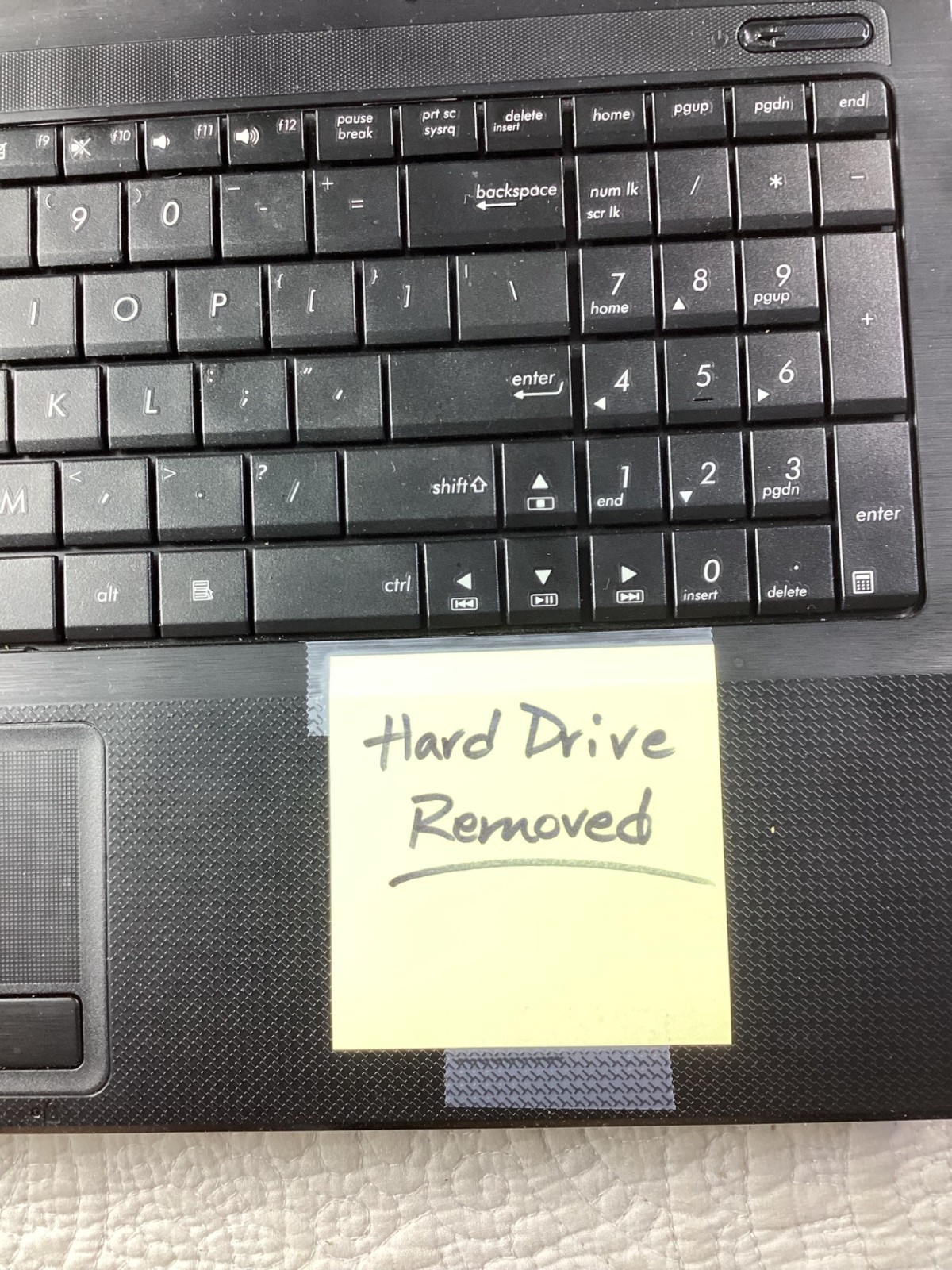 Asus X54C Laptop Black 15” Windows 7*Home Premium*No Hard Drive*Keyboard Tested