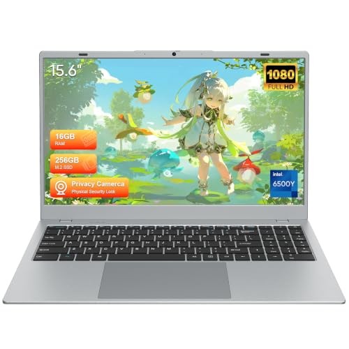 15.6″ Full HD Laptop with 16GB RAM 256GB SSD,Laptop Computer, Dual-core Silver