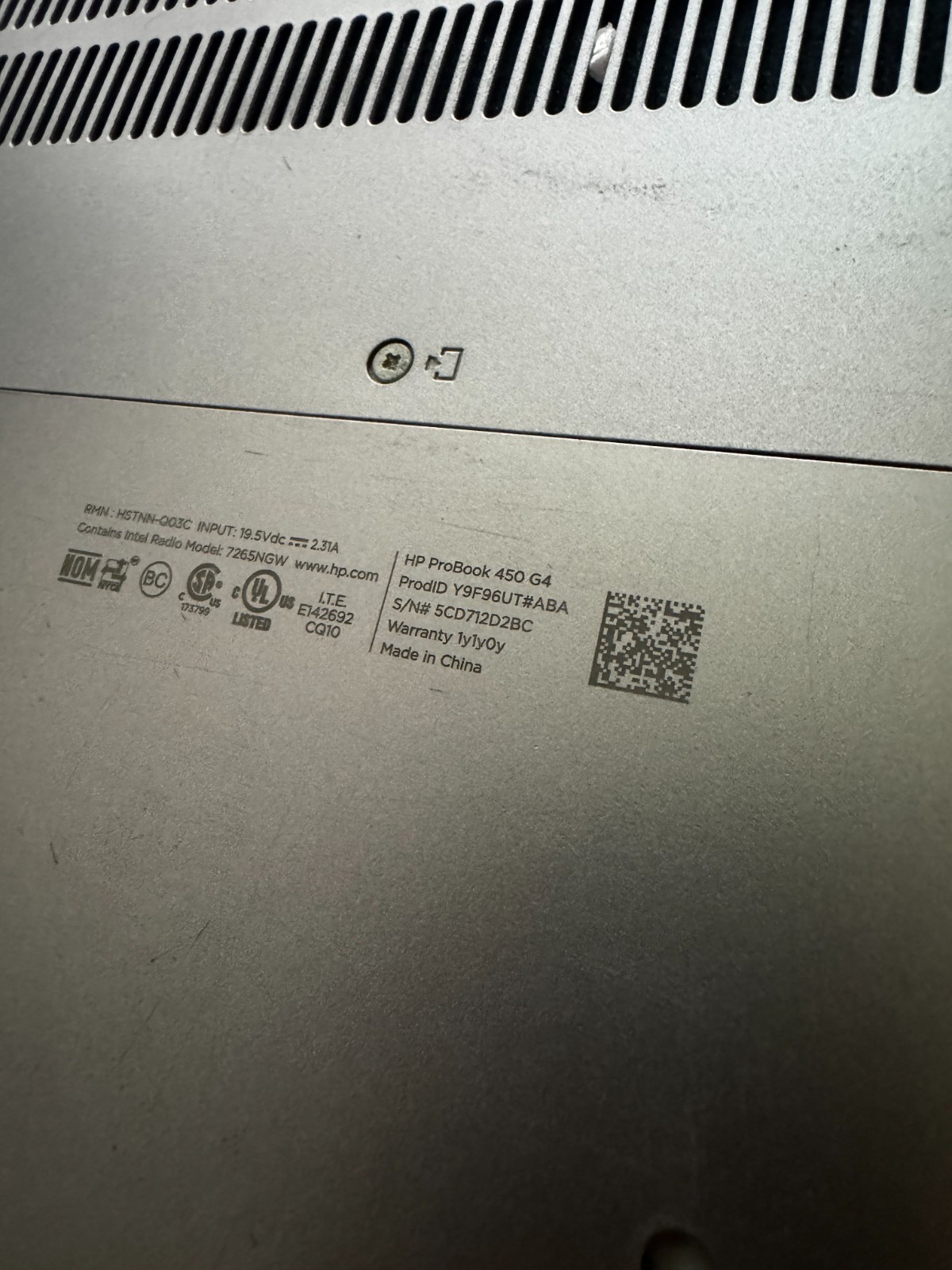 HP ProBook 450 G4 Intel Core i5 7th Gen Parts #6196