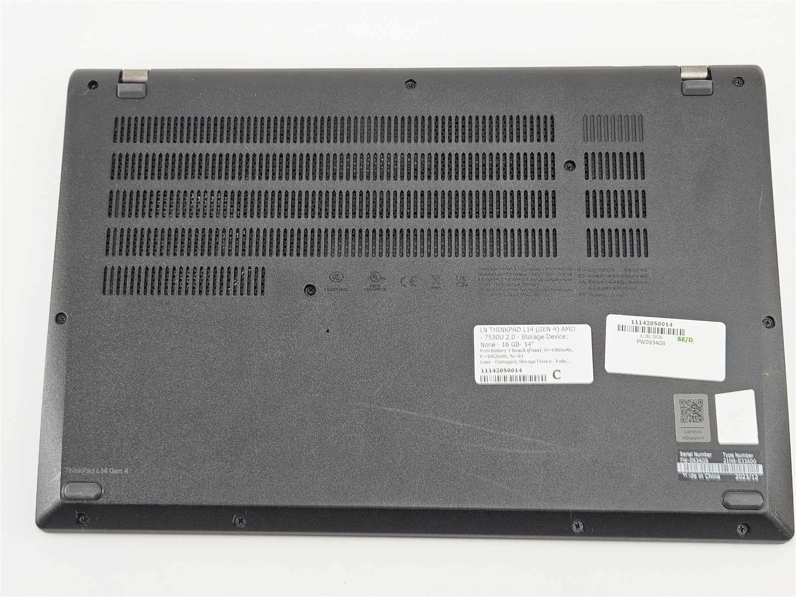 Lenovo ThinkPad L14 21H5 14″ Ryzen 5 Pro 7530U 16GB RAM No Storage Thunder Black