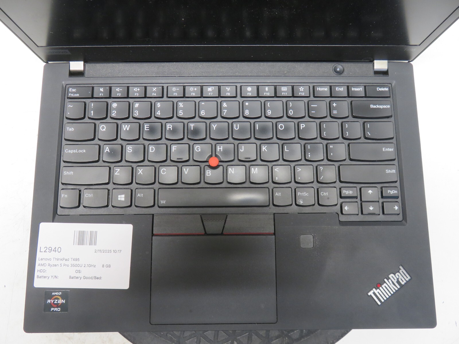 Lenovo ThinkPad T495 AMD Ryzen 5 Pro 3500U 2.1GHz 8 GB NO HDD No Batt