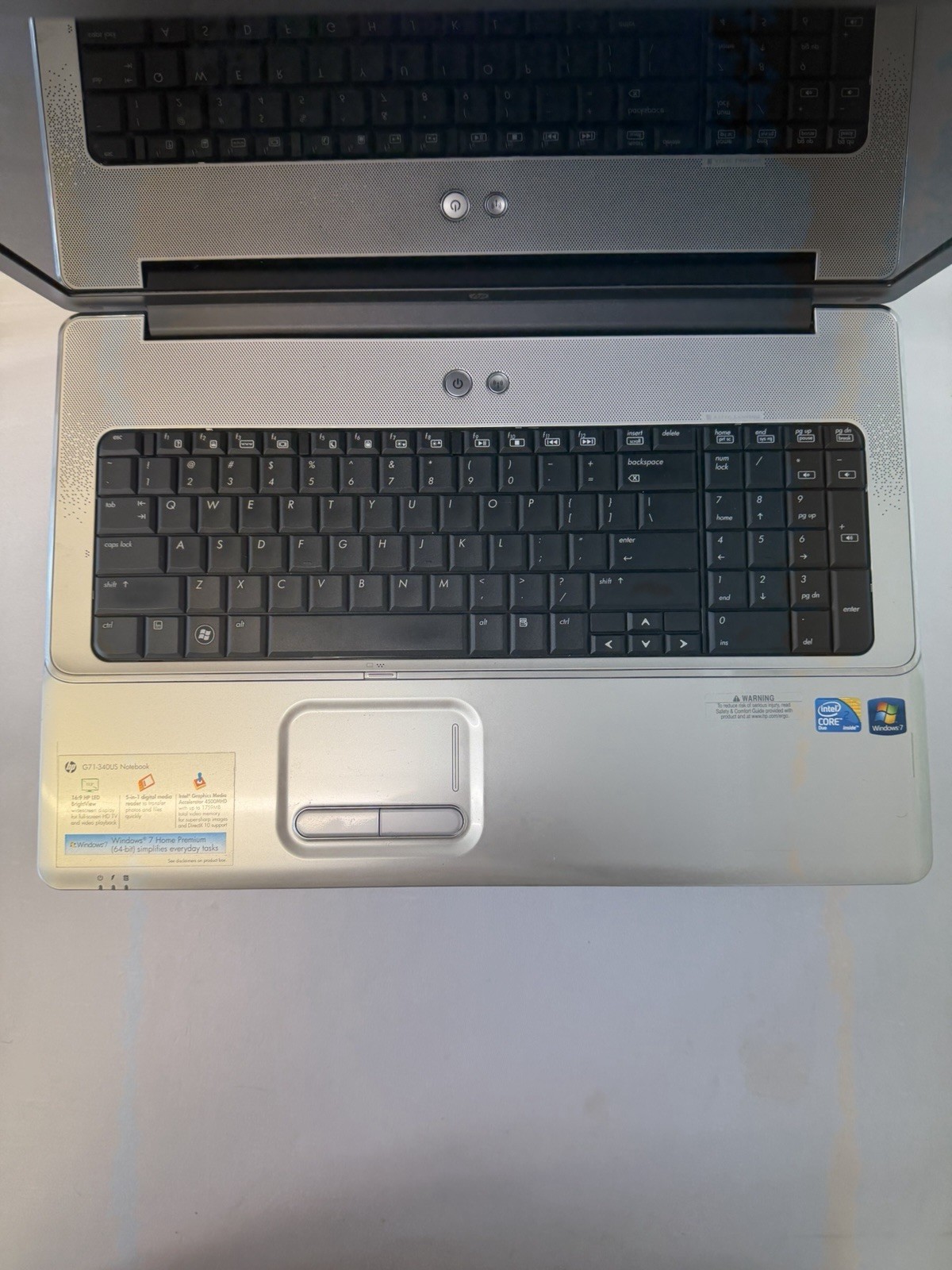 HP Notebook G71-340US Laptop – Good Screen – Intel Duo T6600 – Read Des