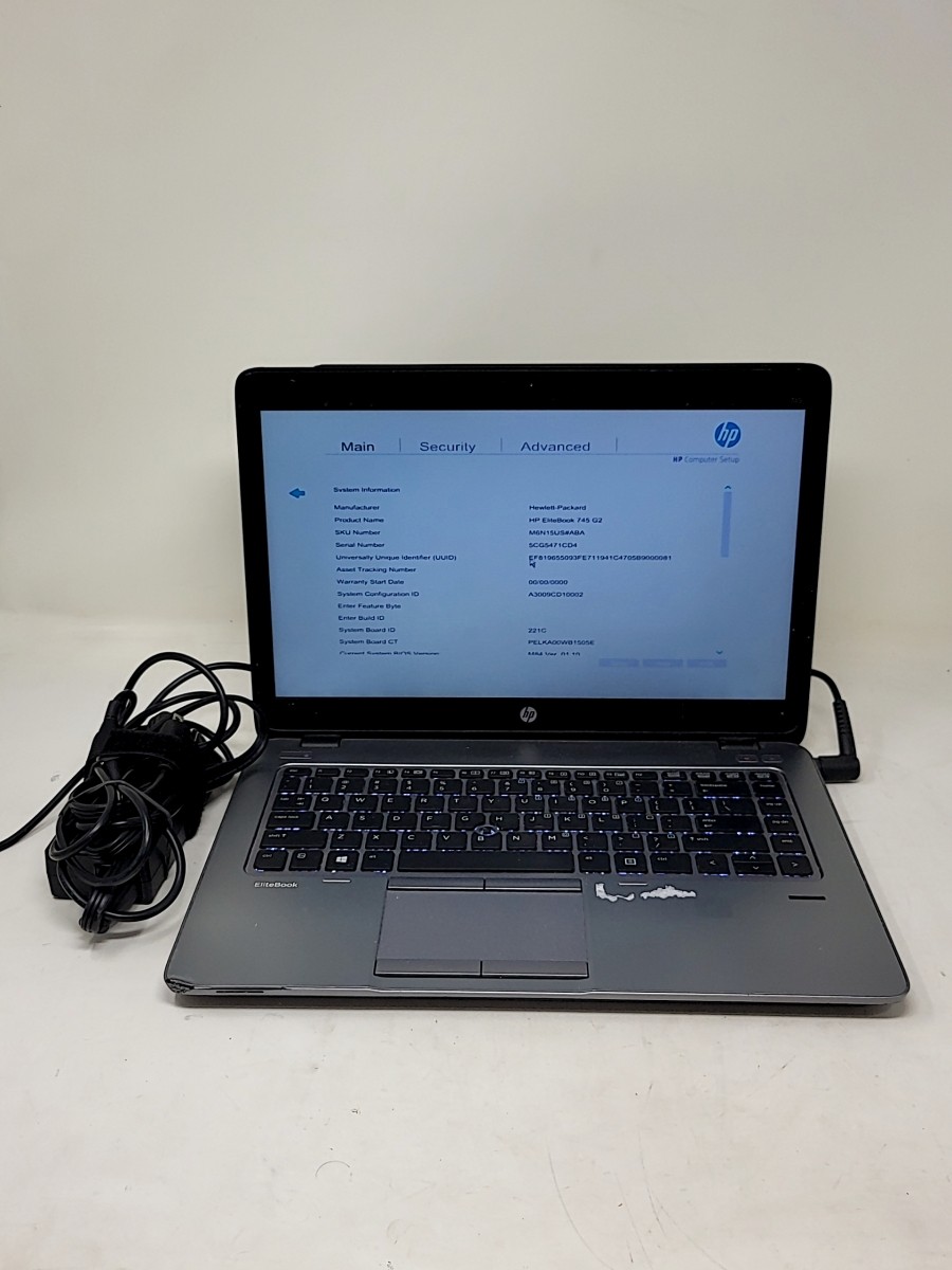 HP ELITEBOOK 745 G2 Laptop AMD A8 PRO-7150B 4GB 250GB SEE NOTES