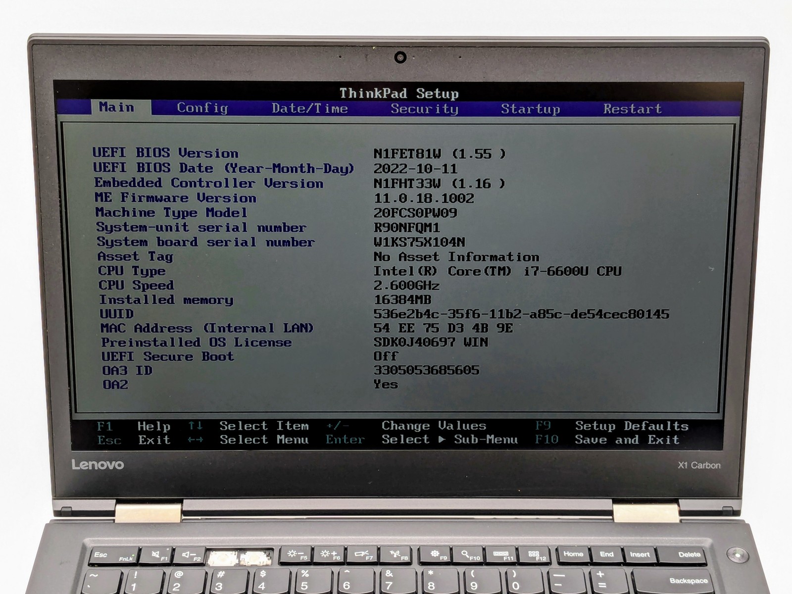 Lenovo ThinkPad X1 Carbon 4th Gen 14″ FHD I7-6600U 512GB SSD 16GB W11 *READ*