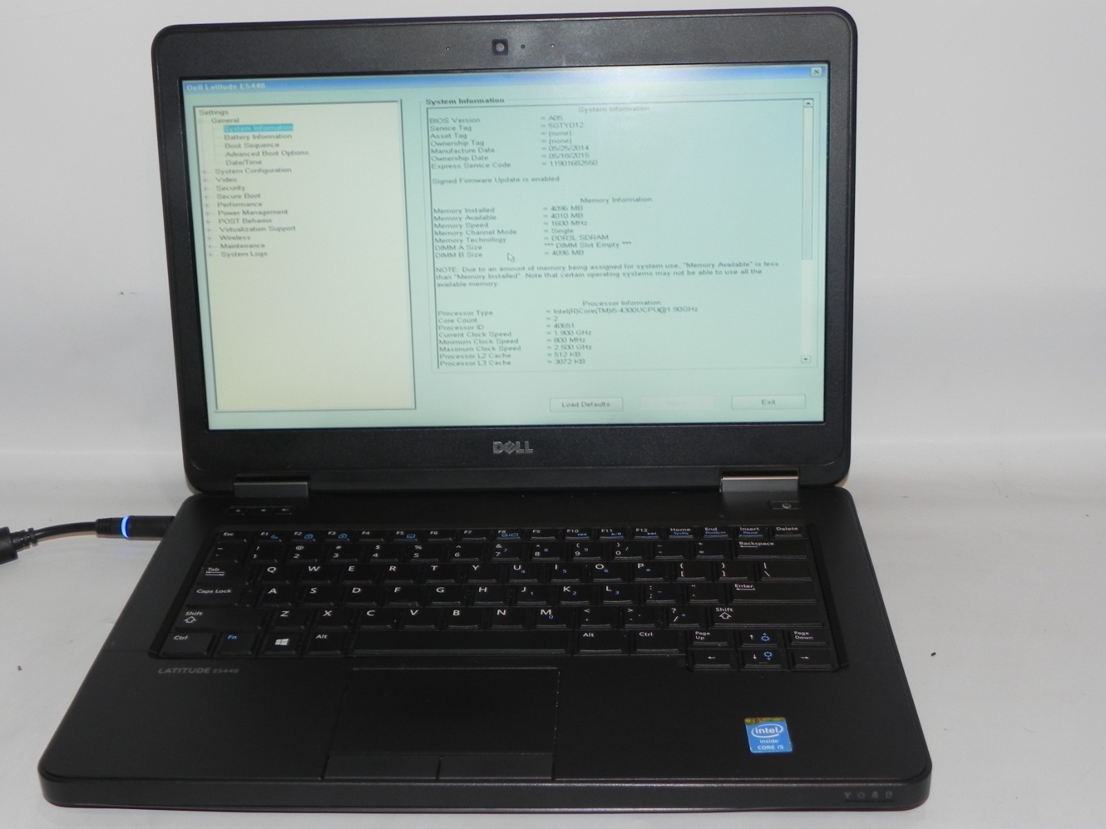 Dell Latitude E5440 14″ Intel i5-4300u 1.9GHz 4GB RAM – FOR PARTS OR REPAIR-