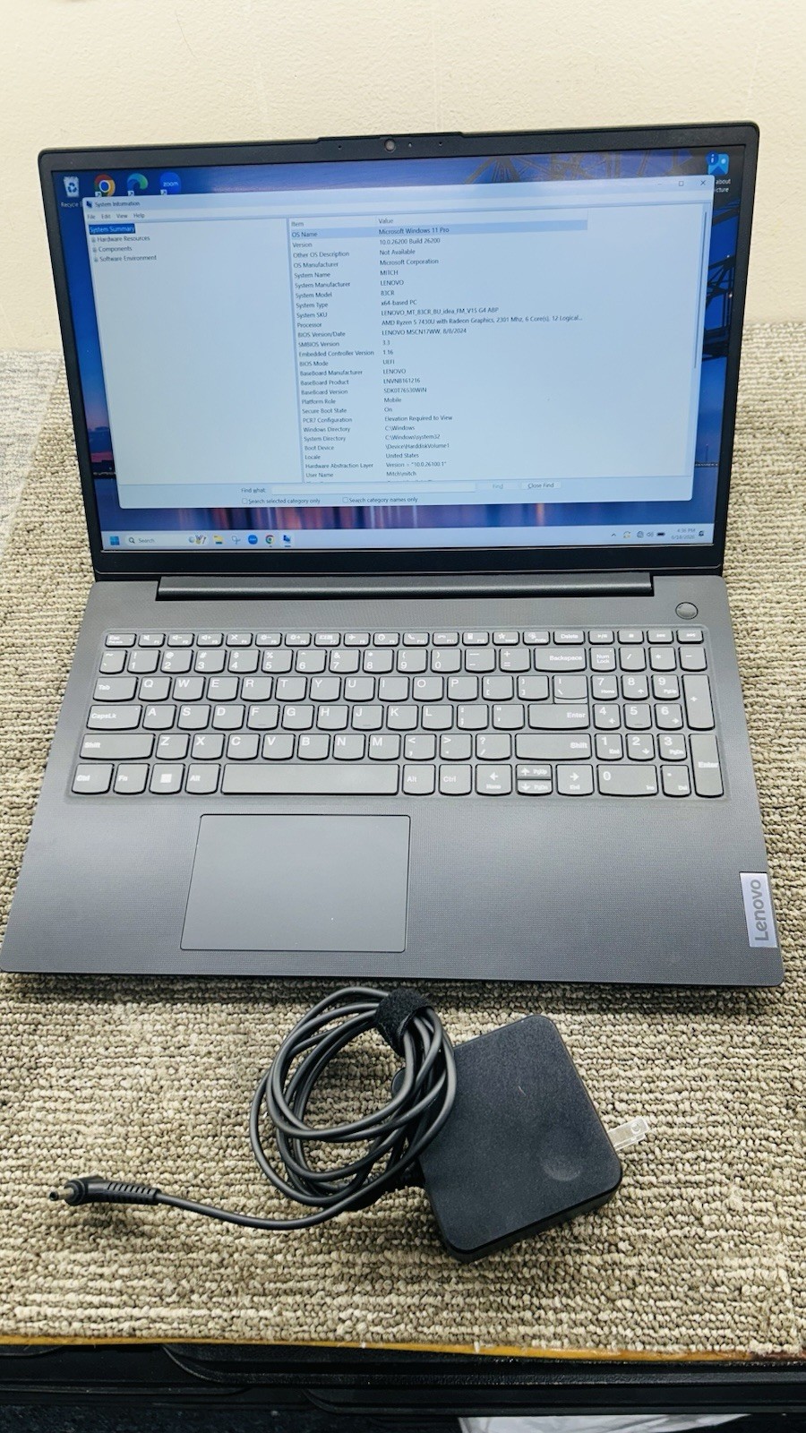 Lenovo V15 G4 IRU 2024 8GB 256GB Intel i3 1.20GHz Win 11 Pro Black Laptop 397047