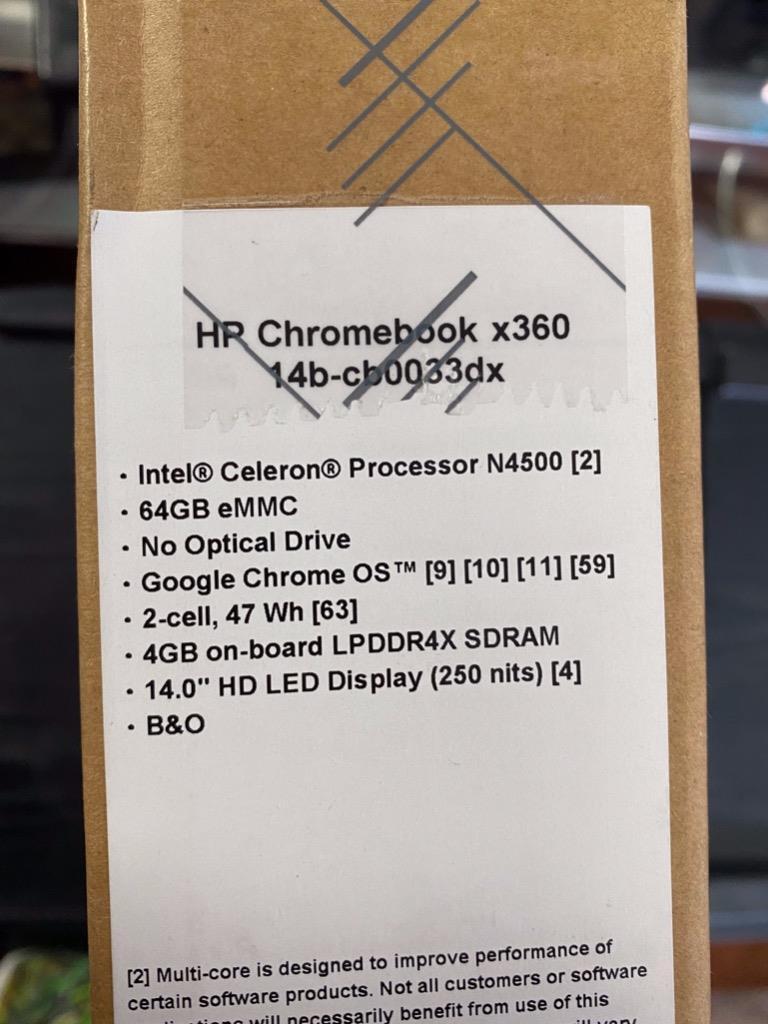 HP 2-IN-1 14″ TOUCH SCREEN CHROMEBOOK INTEL CELERON 4GB MEMORY 64GB EMMC.