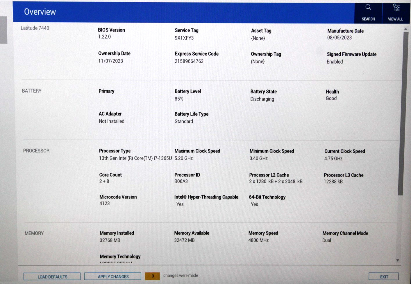 Dell Latitude 7440 Touch 14″ intel Core i7-1365U 32GB RAM 256GB SSD