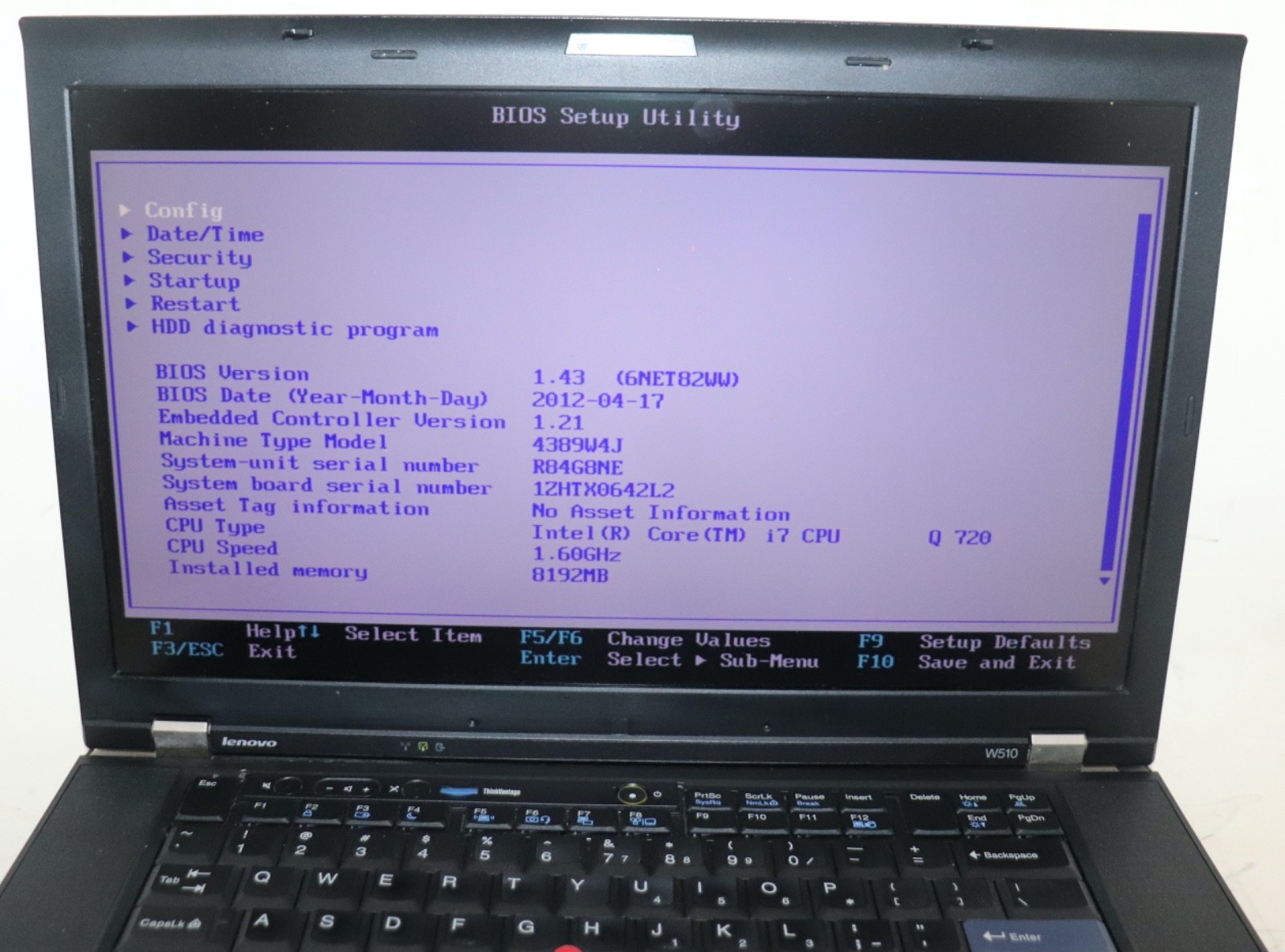 Lenovo ThinkPad W510|Core i7@1.60 GHz|8GB RAM 320GBHDD|WIN 10.PROF|NVIDIA|Webcam