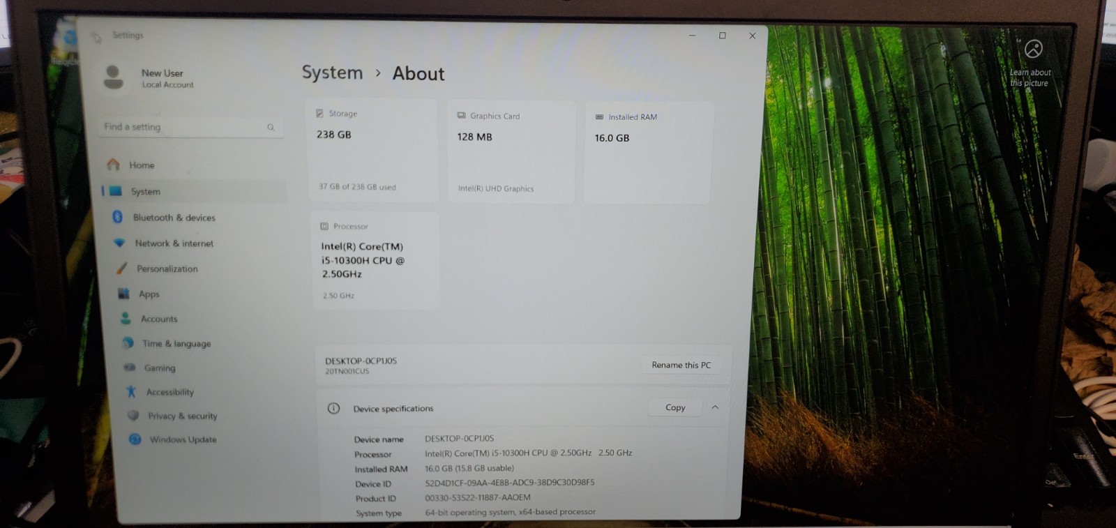 Lenovo ThinkPad T15p Laptop Gen 1 Intel i5-10th Gen 2.5GHz 8GB RAM 256GB SSD