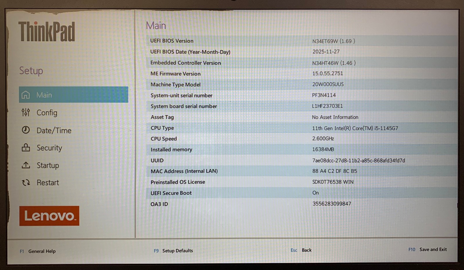 Lenovo ThinkPad T14 Gen 2i 14″ Laptop i5-1145G7 16GB RAM 512GB NVMe, As Is