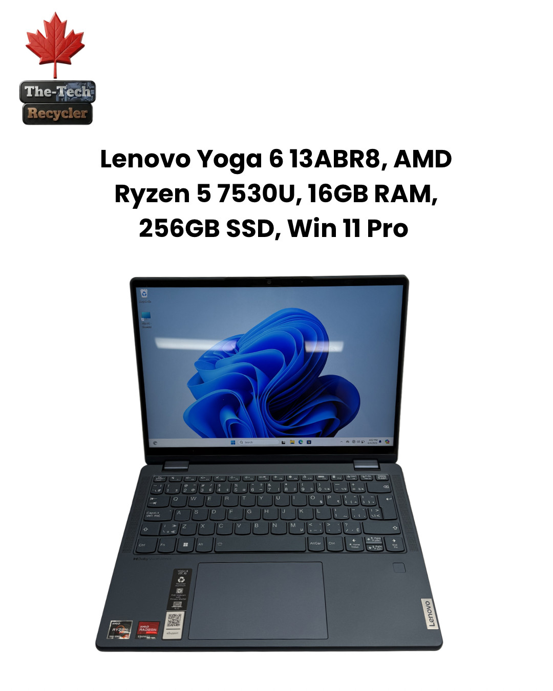 Lenovo Yoga 6 13ABR8, AMD Ryzen 5 7530U, 16GB RAM, 256GB SSD, Win 11 Pro Read*