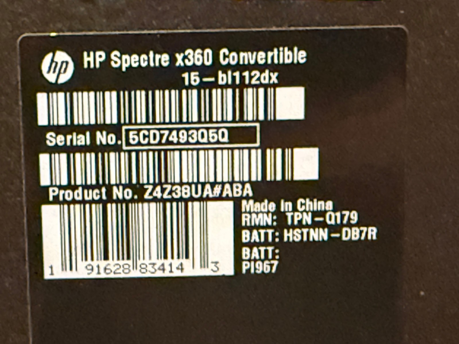 HP Spectre x360 15-bl112dx 15.6″ 4K Touch i7-8550U 16GB 512GB SSD MX150 Dark Ash