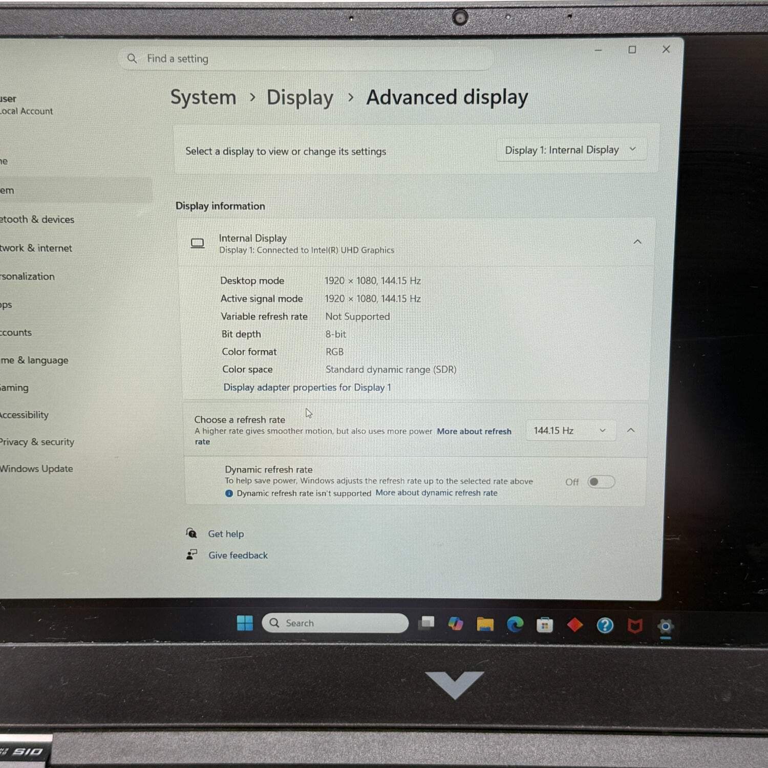 HP Victus UFBVK001 15.6″ i5-12450H 2.0GHz 8GB RAM 512GB SSD GeForce GTX 1650